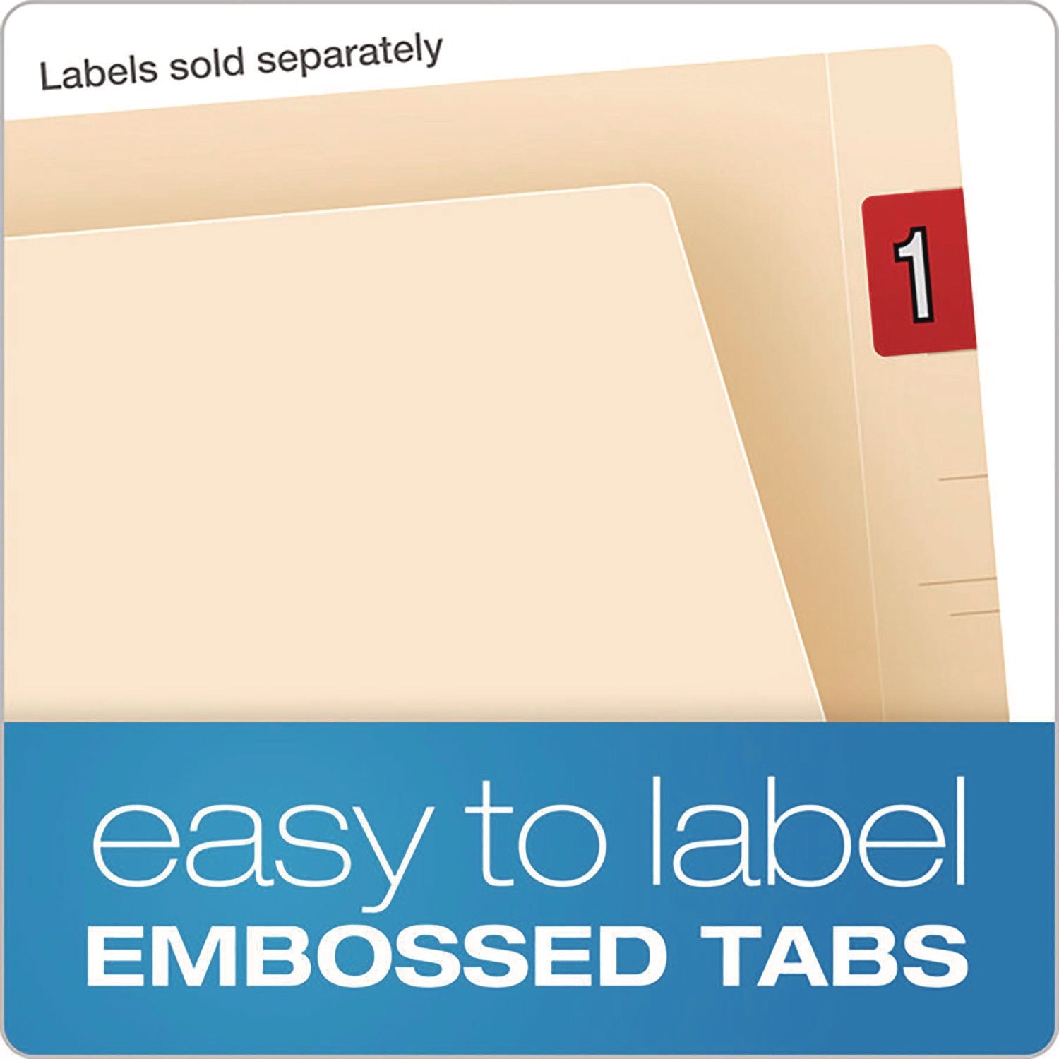 Pendaflex® SmartShield End Tab Fastener Folders, 1 Fastener, Letter Size, Manila Exterior, 50/Box