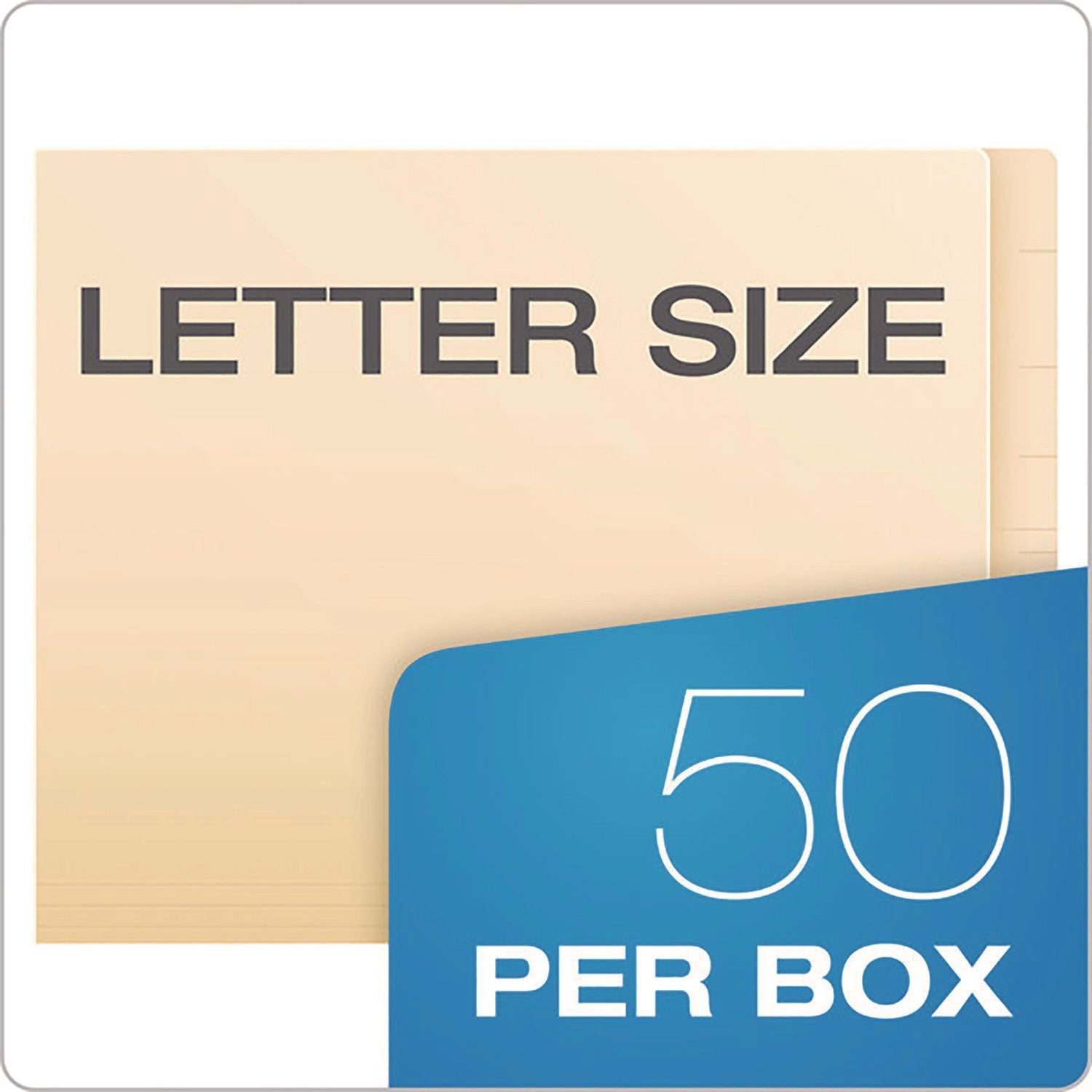 Pendaflex® SmartShield End Tab Fastener Folders, 1 Fastener, Letter Size, Manila Exterior, 50/Box