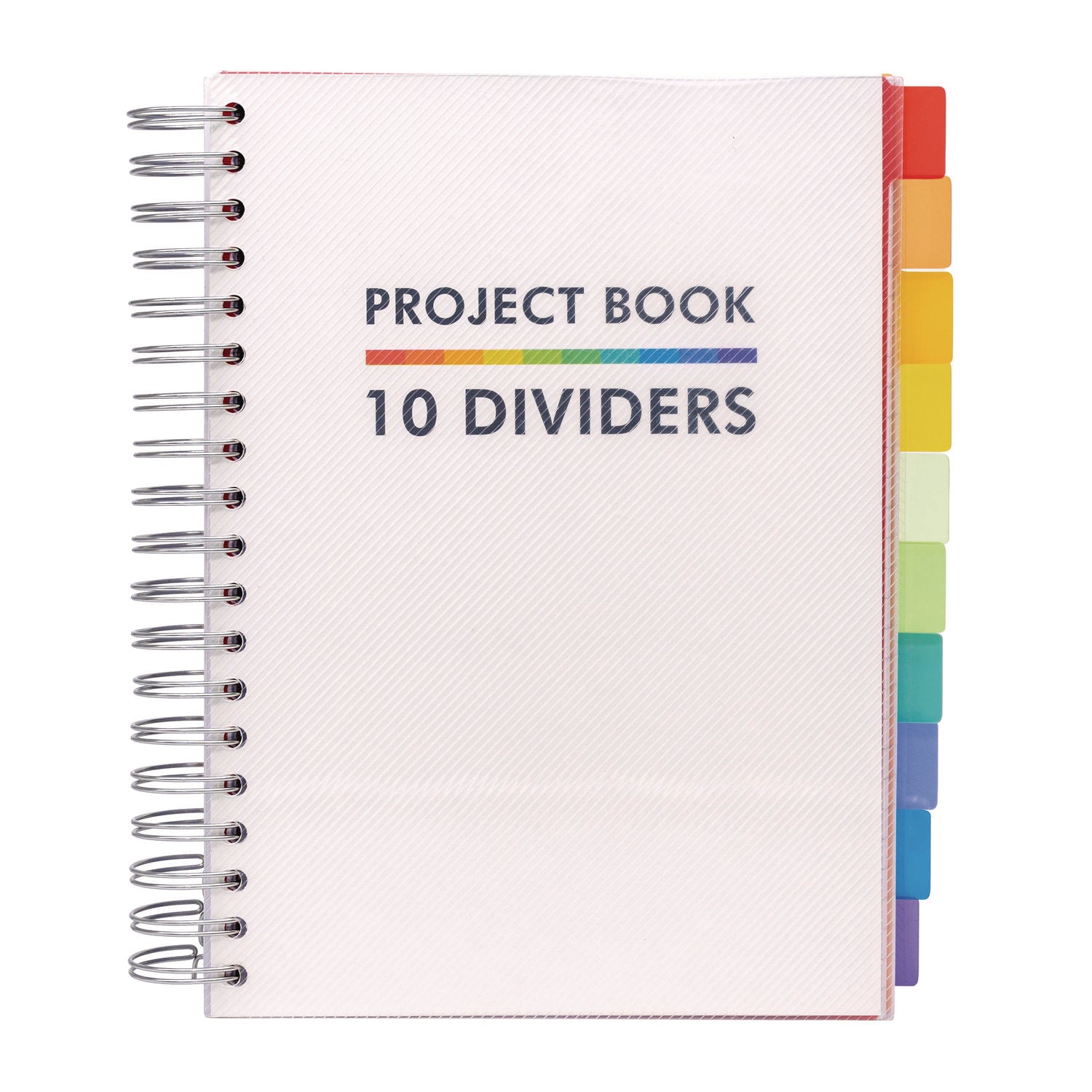 PUKKA PAD® B5 Size 10-Subject Project Book, Medium/College Rule, White Cover, (200) 9.8 x 6.9 Sheets