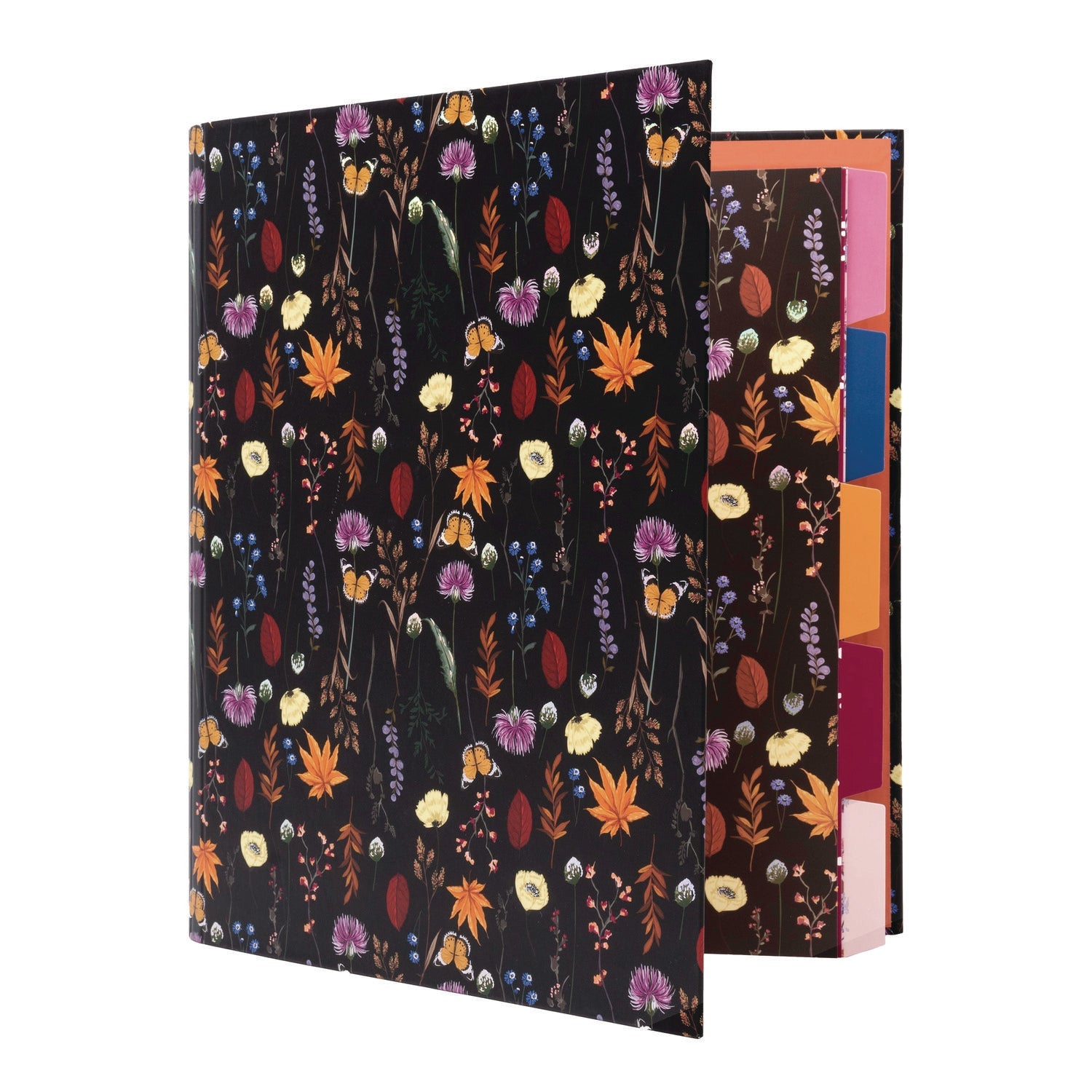 PUKKA PAD® Rollbound Binder, 3 Rings, 1" Capacity, 11 x 8.5, Black/Yellow/Orange/Blue
