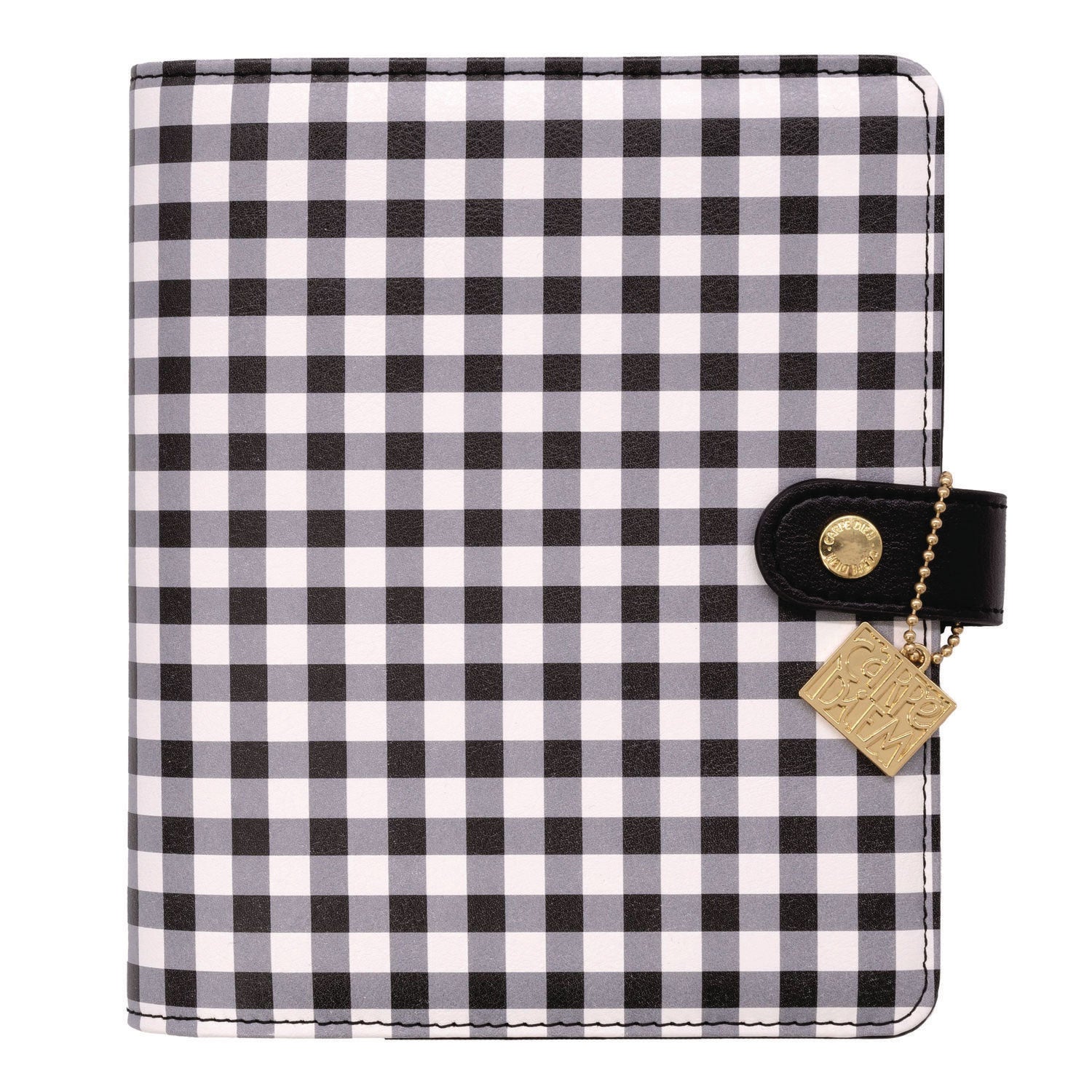 PUKKA PAD® Personal Planner, Chequered, 7.48 x 6.42, Black/White Cover, 12-Month, Undated