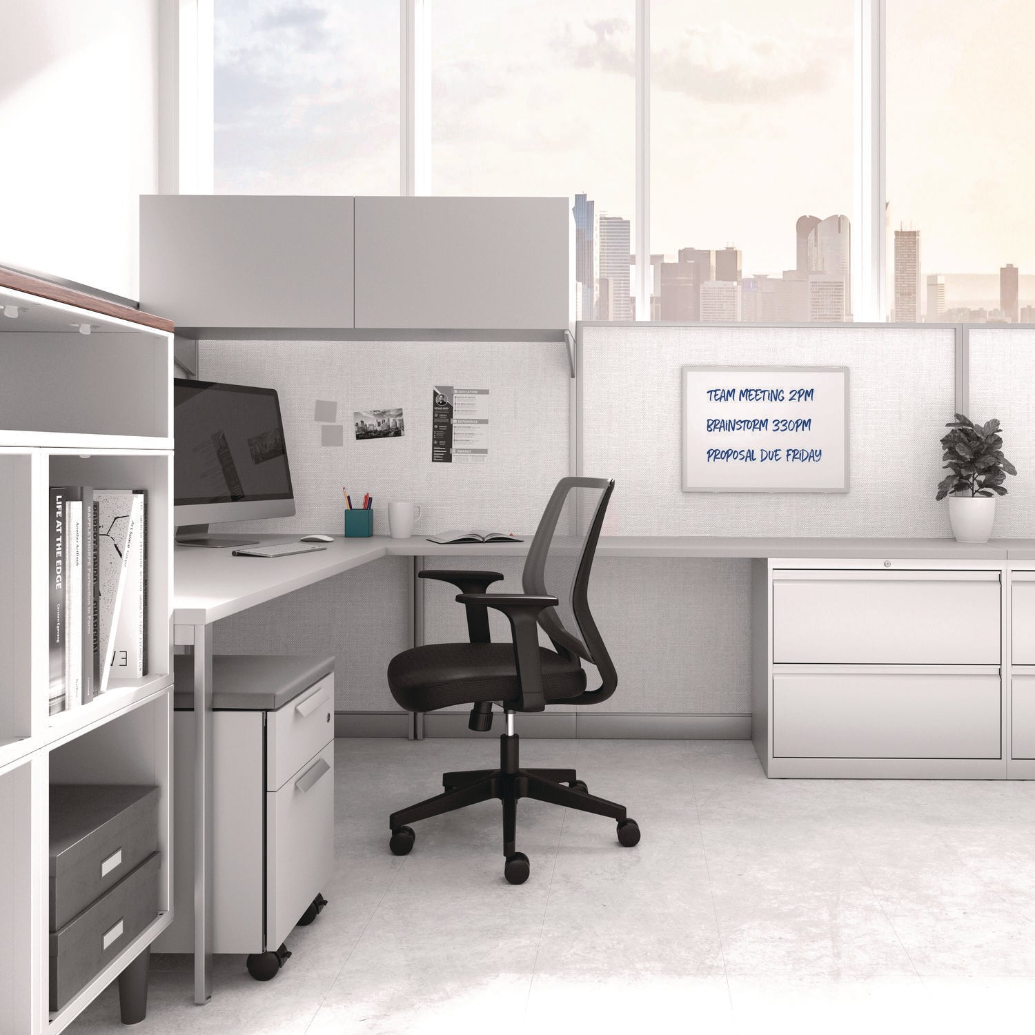 TRU RED™ Melamine Dry Erase Board, 24" x 18", White Surface, Gray/Natural Aluminum Frame