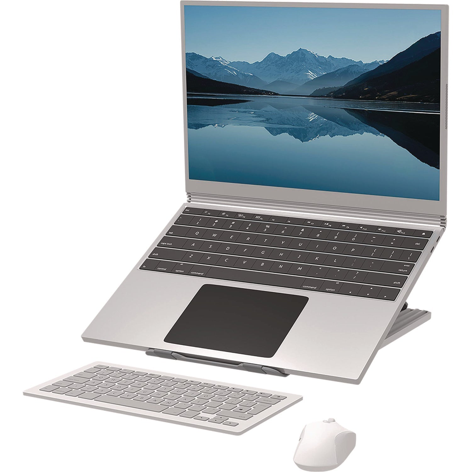Fellowes® Breyta Laptop Stand, 9.25" x 10.55" x 0.55" to 8", White, Supports Up to 8.8 lbs