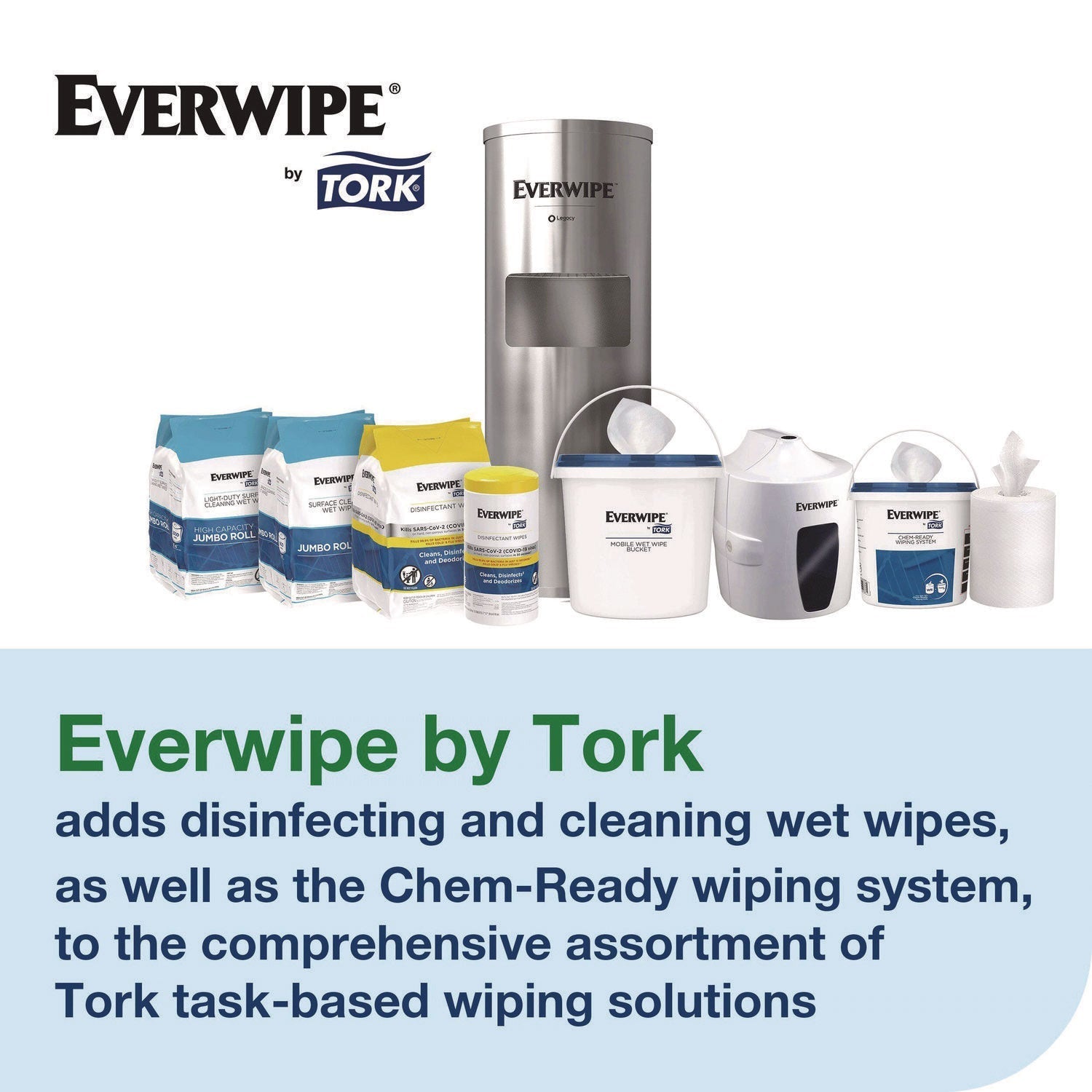 Tork® Chem-Ready Wiping Rolls, 1-Ply, 12 x 12, White, 90 Sheets, 6 Rolls/Carton