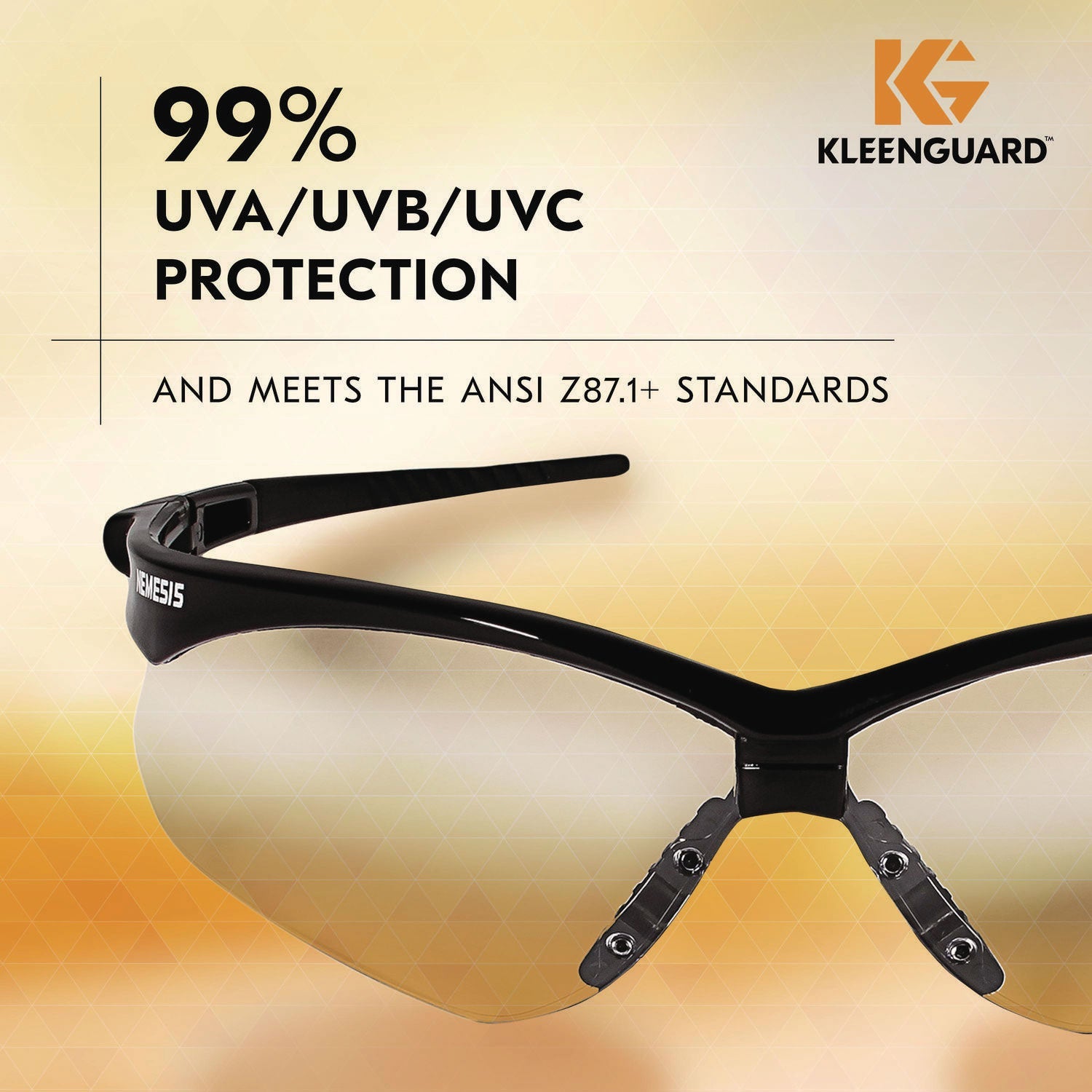 KleenGuard™ Nemesis Safety Glasses, Black Frame, Indoor/Outdoor Lens