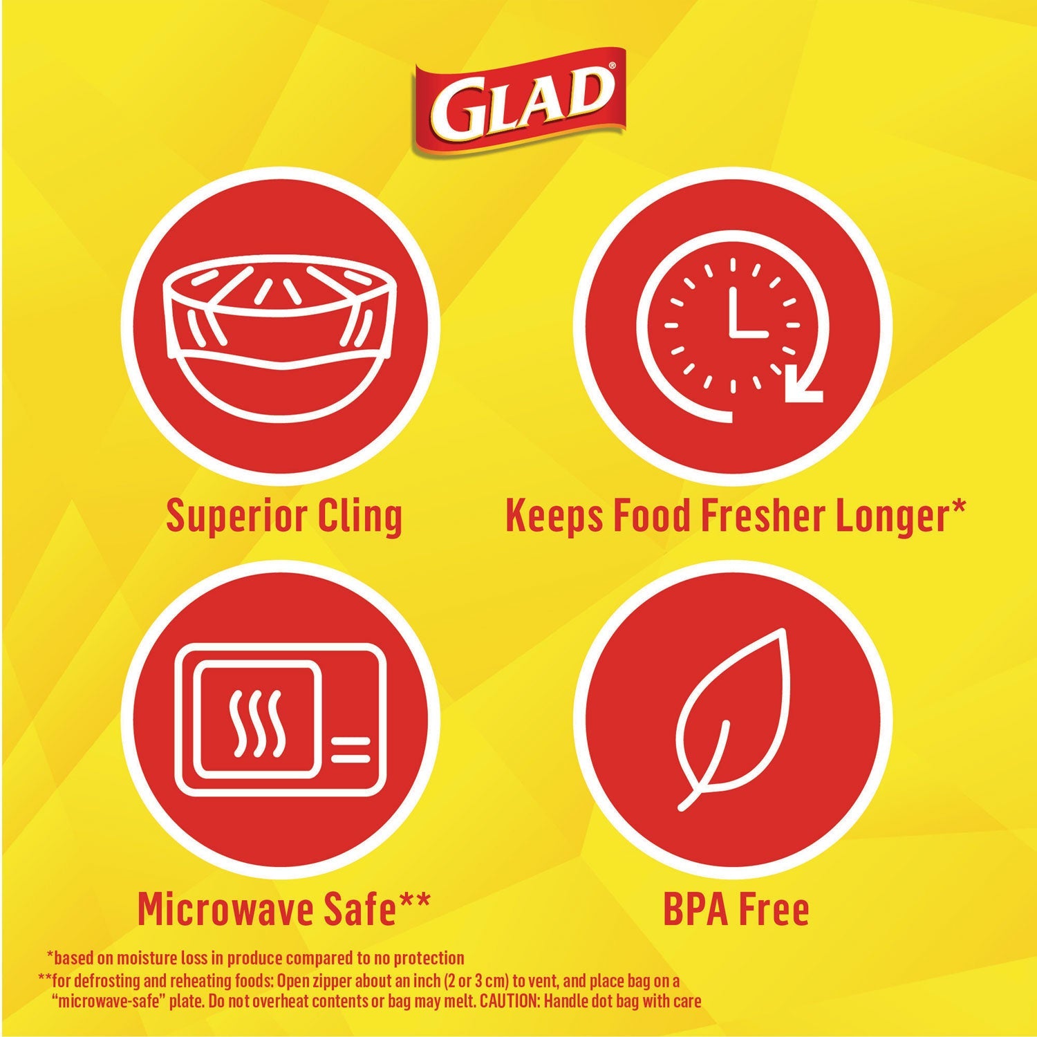 Glad® Cling'N Seal Plastic Food Wrap, 12" x 33.3 yd, 100 sq ft Roll, 16 Rolls/Carton
