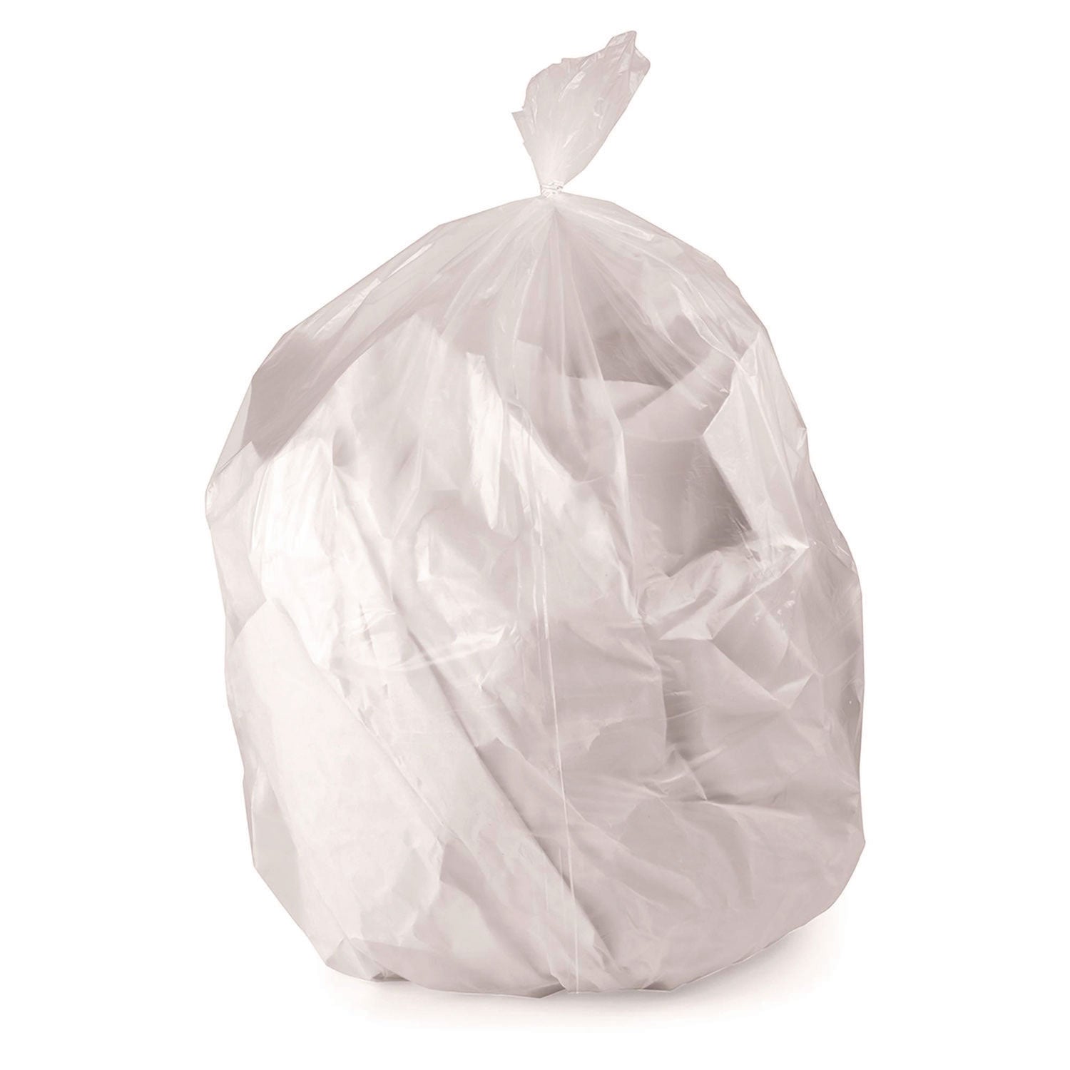 Heritage Linear Low-Density Can Liners, 33 gal, 1 mil, 33" x 45", Clear, Flat Pack, 200/Carton