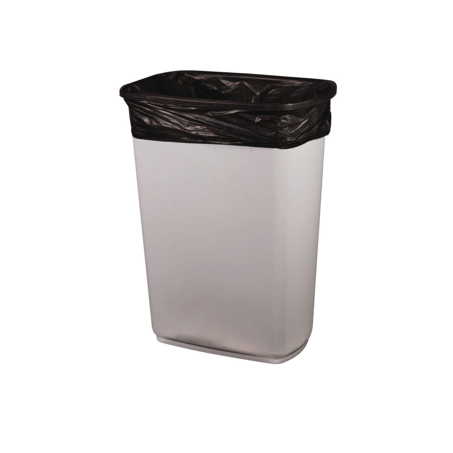 Heritage High-Density Waste Can Liners, 10 gal, 8 mic, 24" x 24", Black, Roll, 1,000/Carton