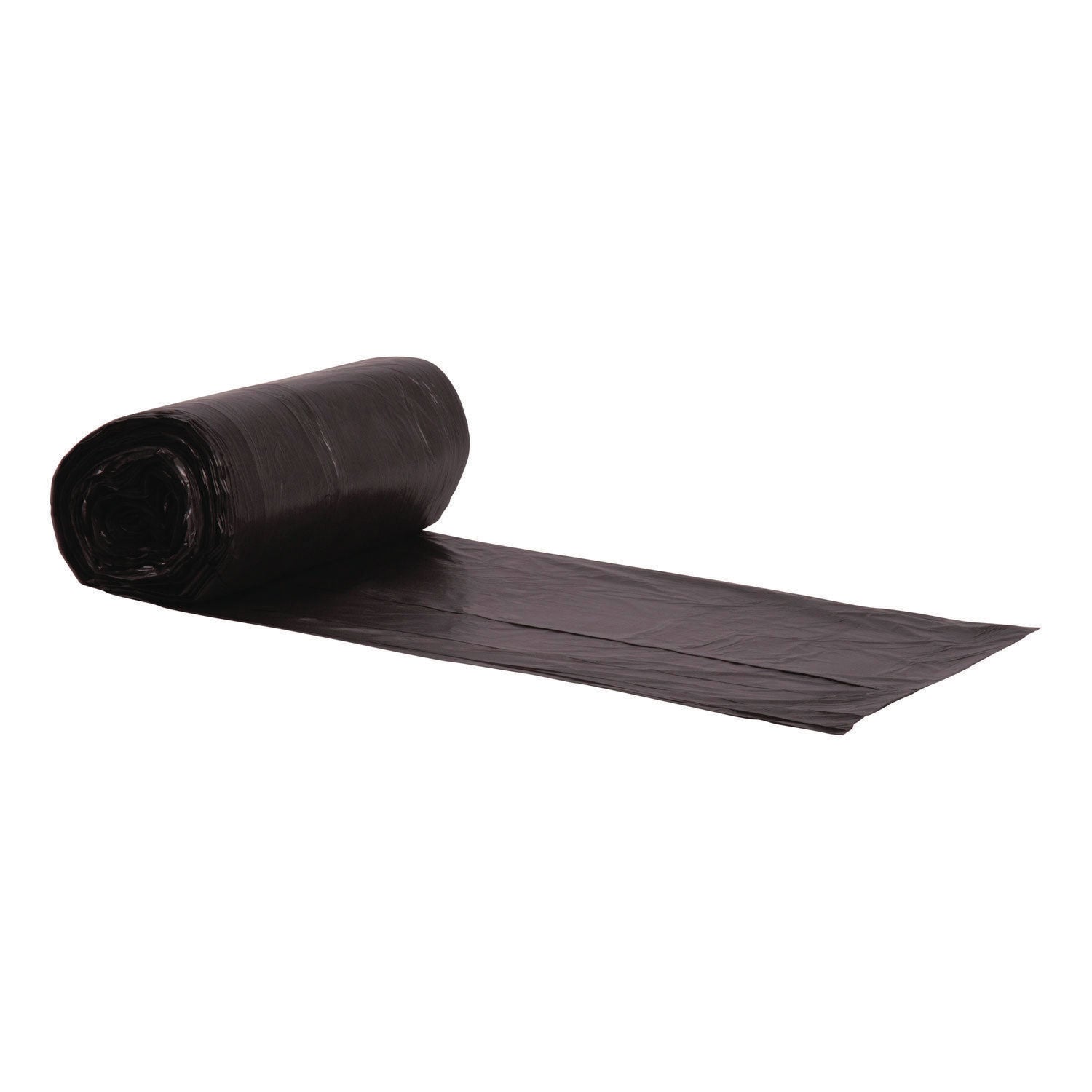 Heritage High-Density Waste Can Liners, 45 gal, 12 mic, 40" x 48", Black, Roll, 250/Carton