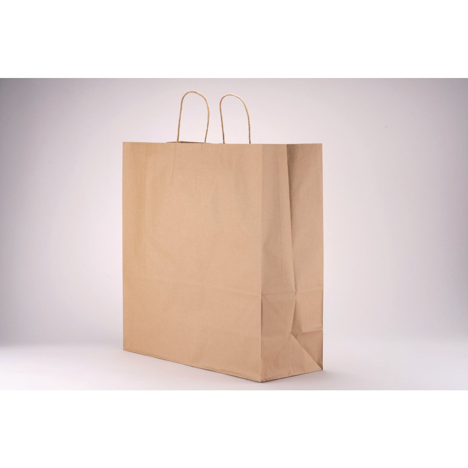 Kari-Out® Kraft Paper Bags, Natural Twisted-Paper Handles, 18" x 7" x 18.5", Brown Kraft, 200/Bundle