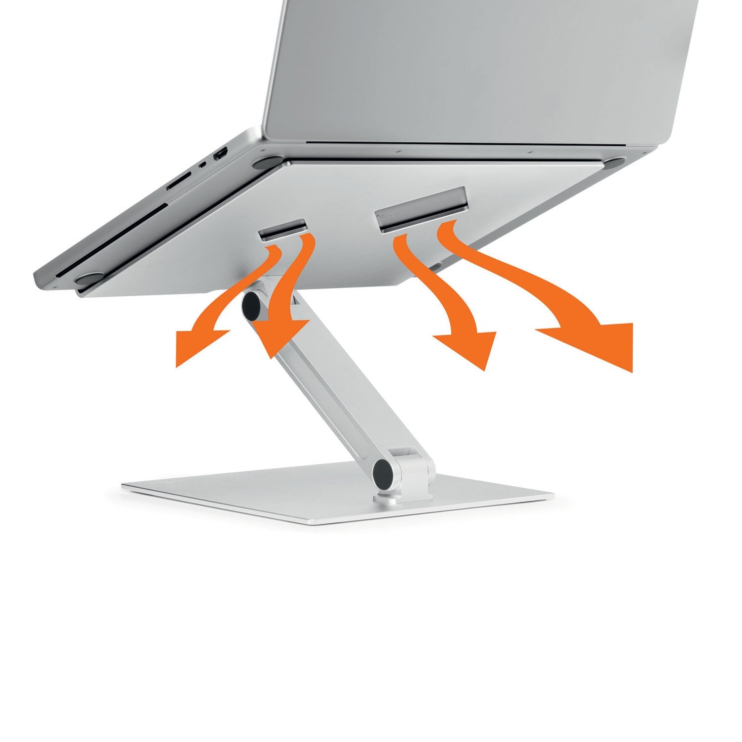 Durable® Folding Adjustable Laptop Mount, Silver, Supports 11 lbs