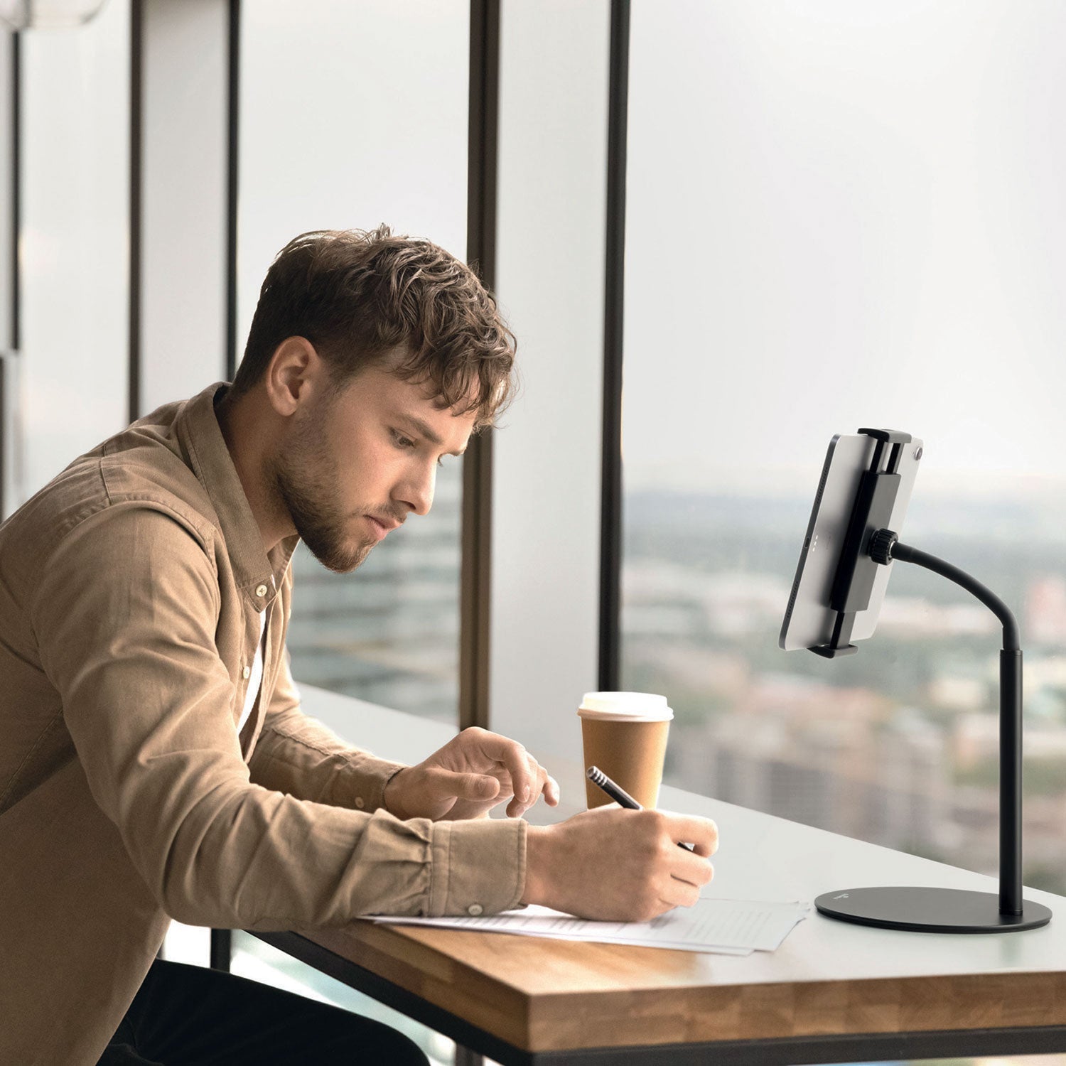 Durable® TWIST Black Table Stand for Tablets, Black