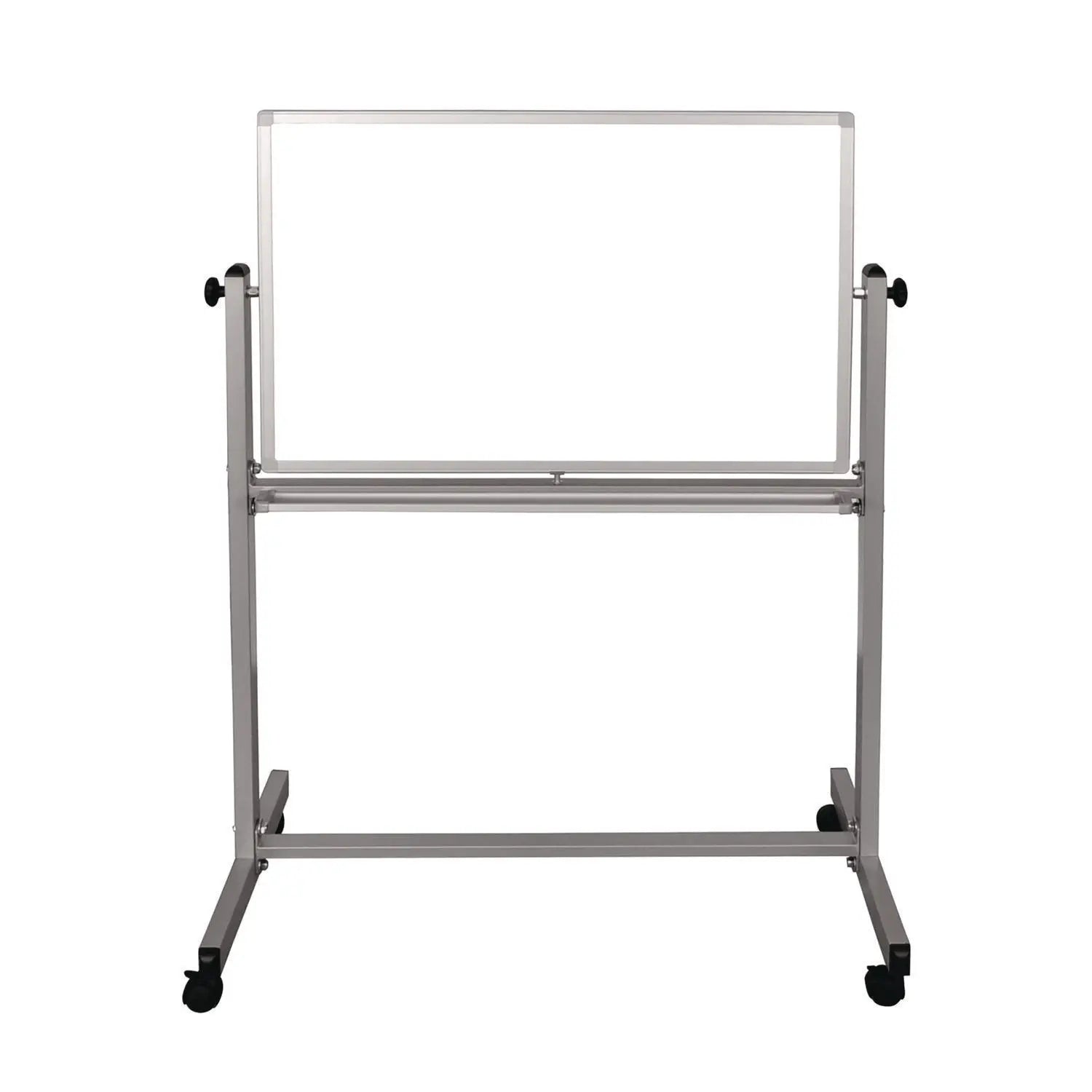 Luxor Mobile Magnetic Whiteboard, 36" x 24", White Surface, Silver Aluminum Frame