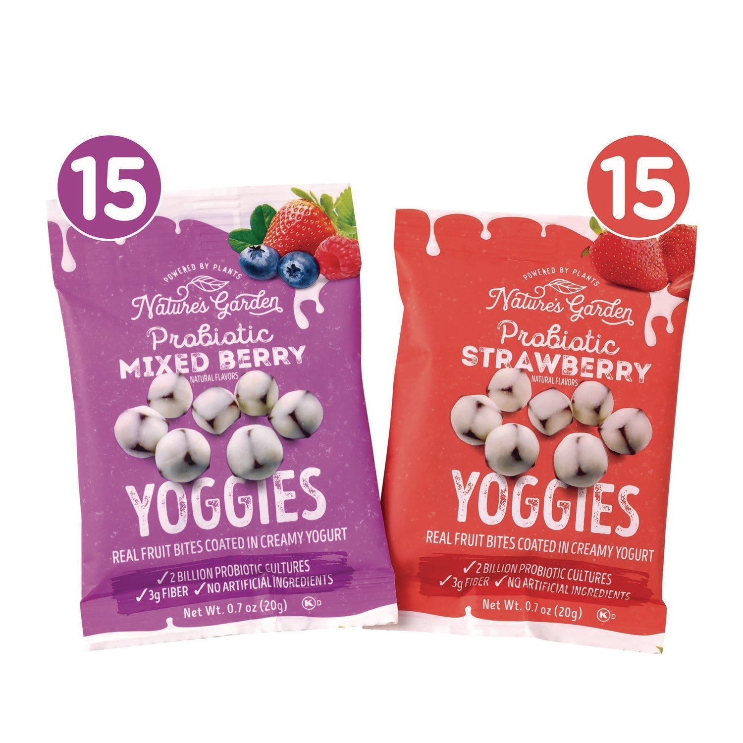 Nature's Garden Probiotic Yoggies Variety Snack Pack, Assorted Flavors, 0.7 oz Bag, 30/Carton - Bloom Skins