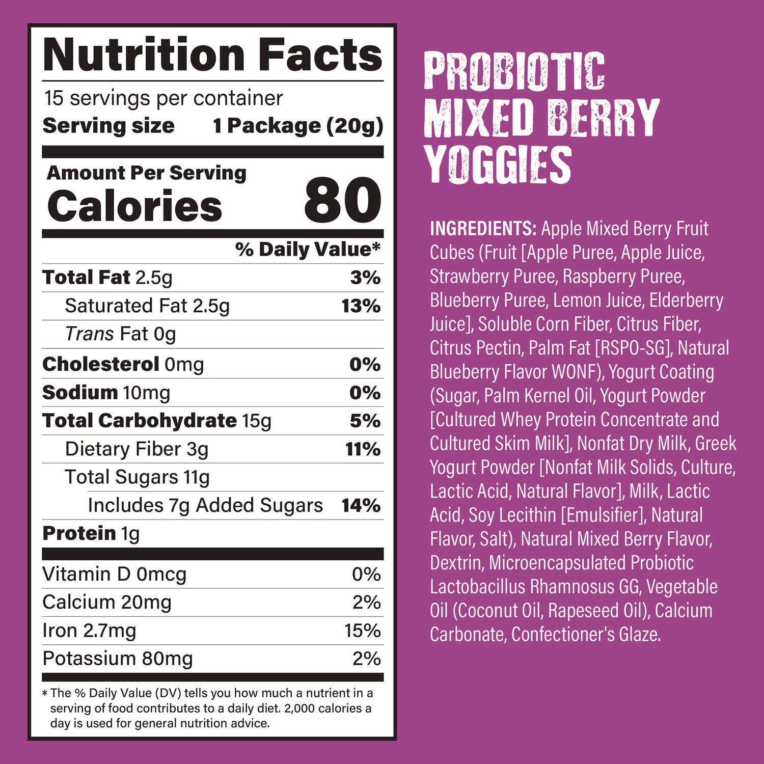 Nature's Garden Probiotic Yoggies Variety Snack Pack, Assorted Flavors, 0.7 oz Bag, 30/Carton - Bloom Skins