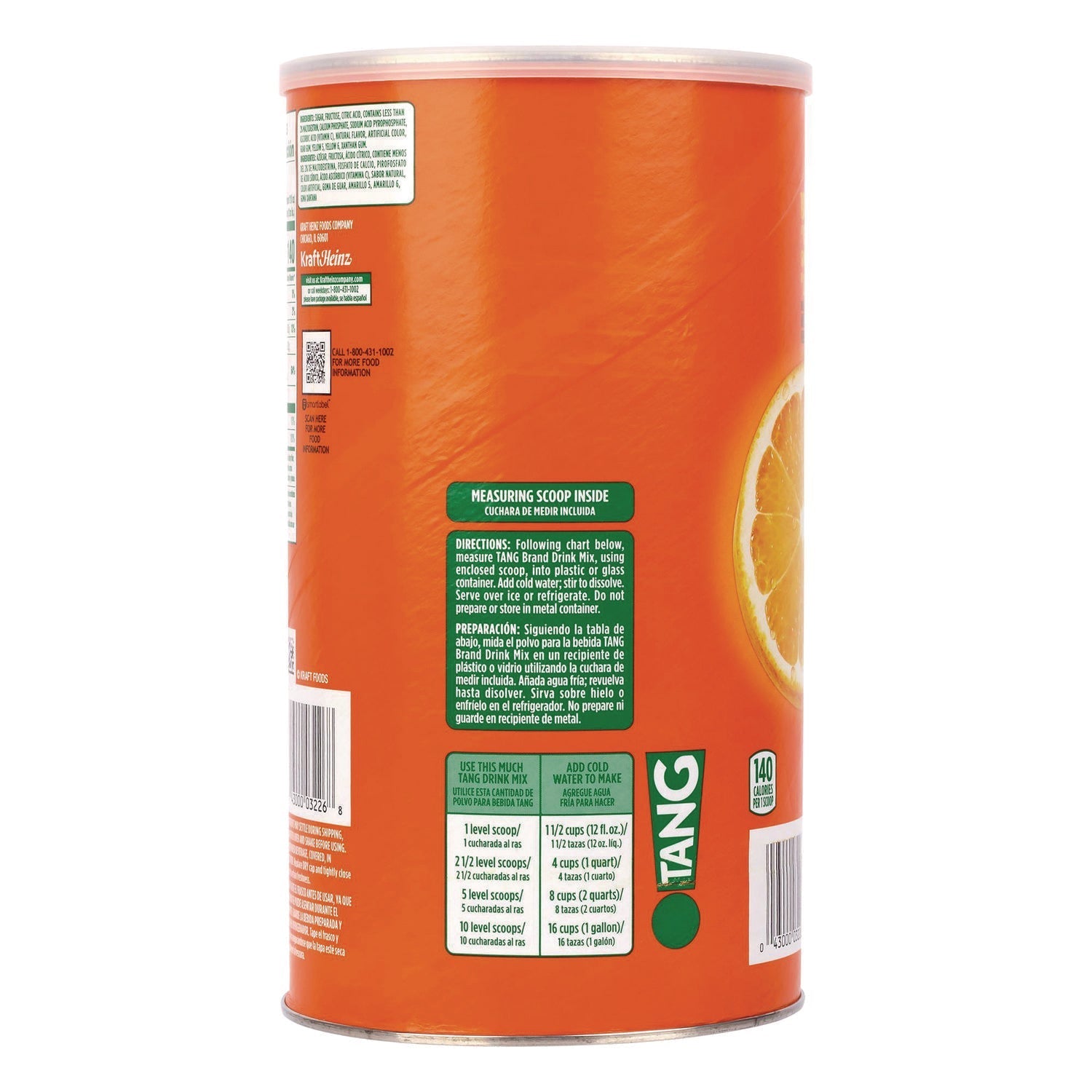TANG® Orange Drink Mix, Orange, 72 oz Tub - Bloom Skins