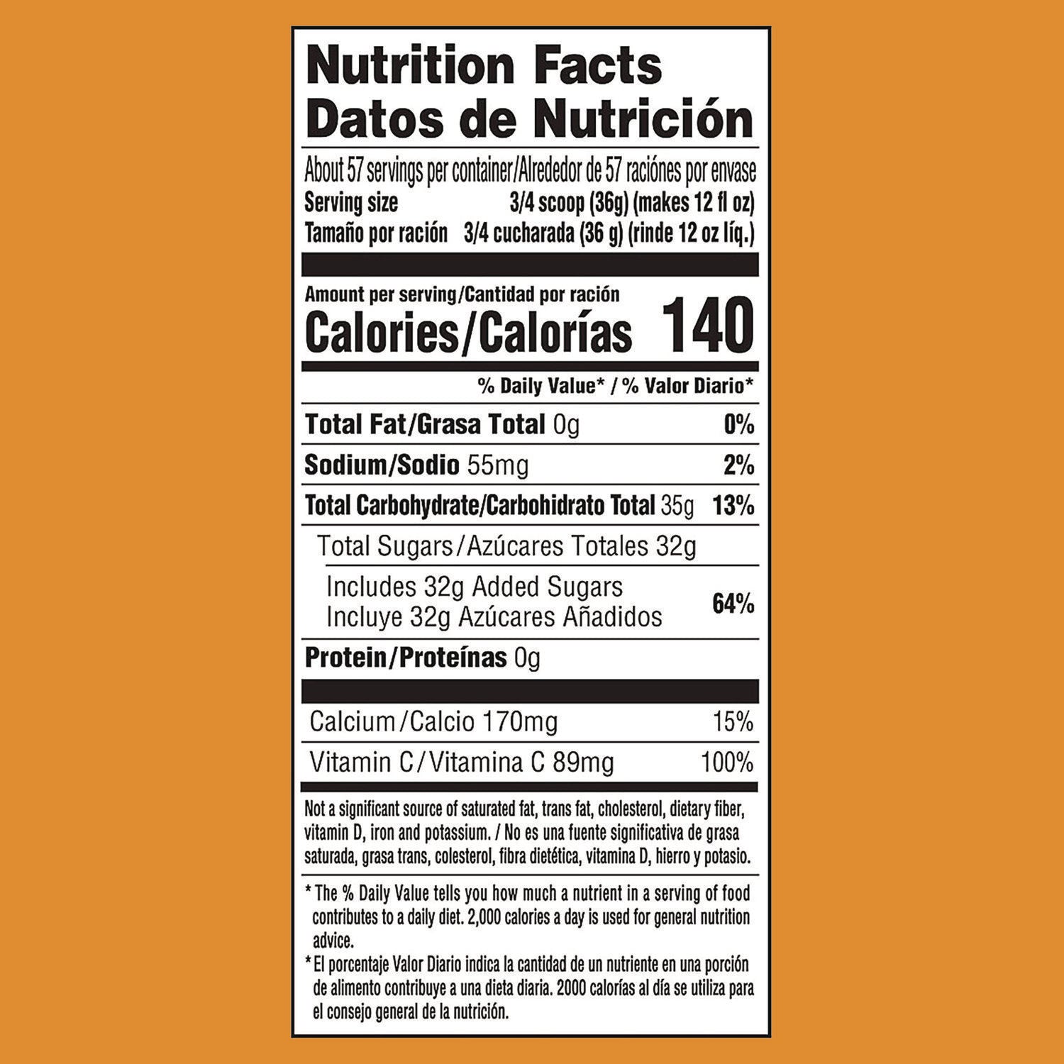 TANG® Orange Drink Mix, Orange, 72 oz Tub - Bloom Skins