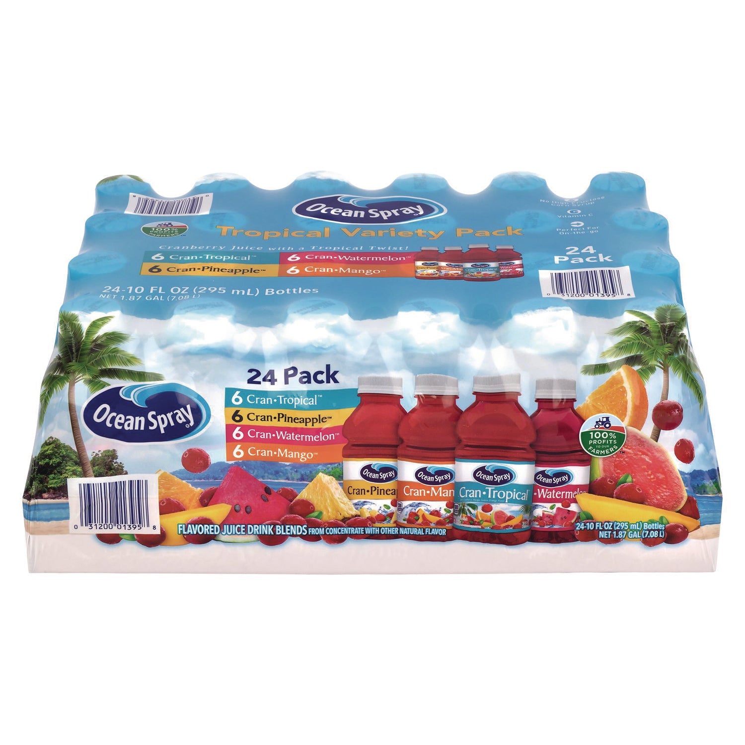 Ocean Spray® Tropical Variety Pack, Assorted Flavors, 10 oz Bottle, 24/Carton