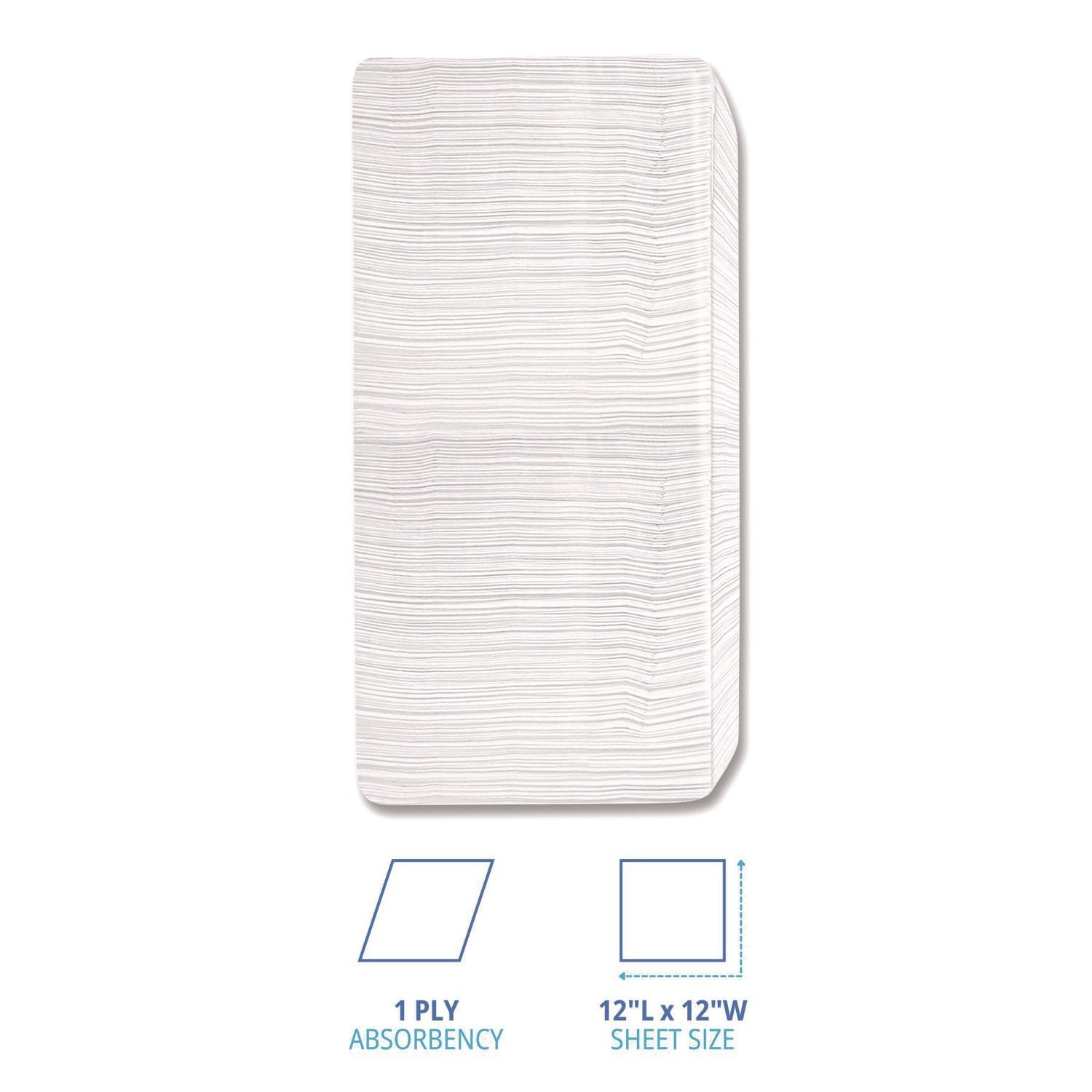Boardwalk® 1/4-Fold Lunch Napkins, 1-Ply, 12" x 12", White, 500/Pack