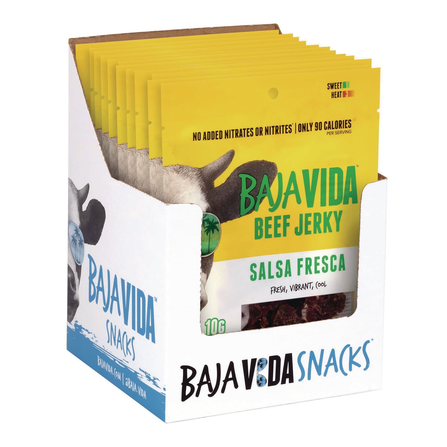 Baja Jerky Beef Jerky Salsa Fresca Snack Pack, Salsa Fresca, 1 oz Packet, 12/Carton
