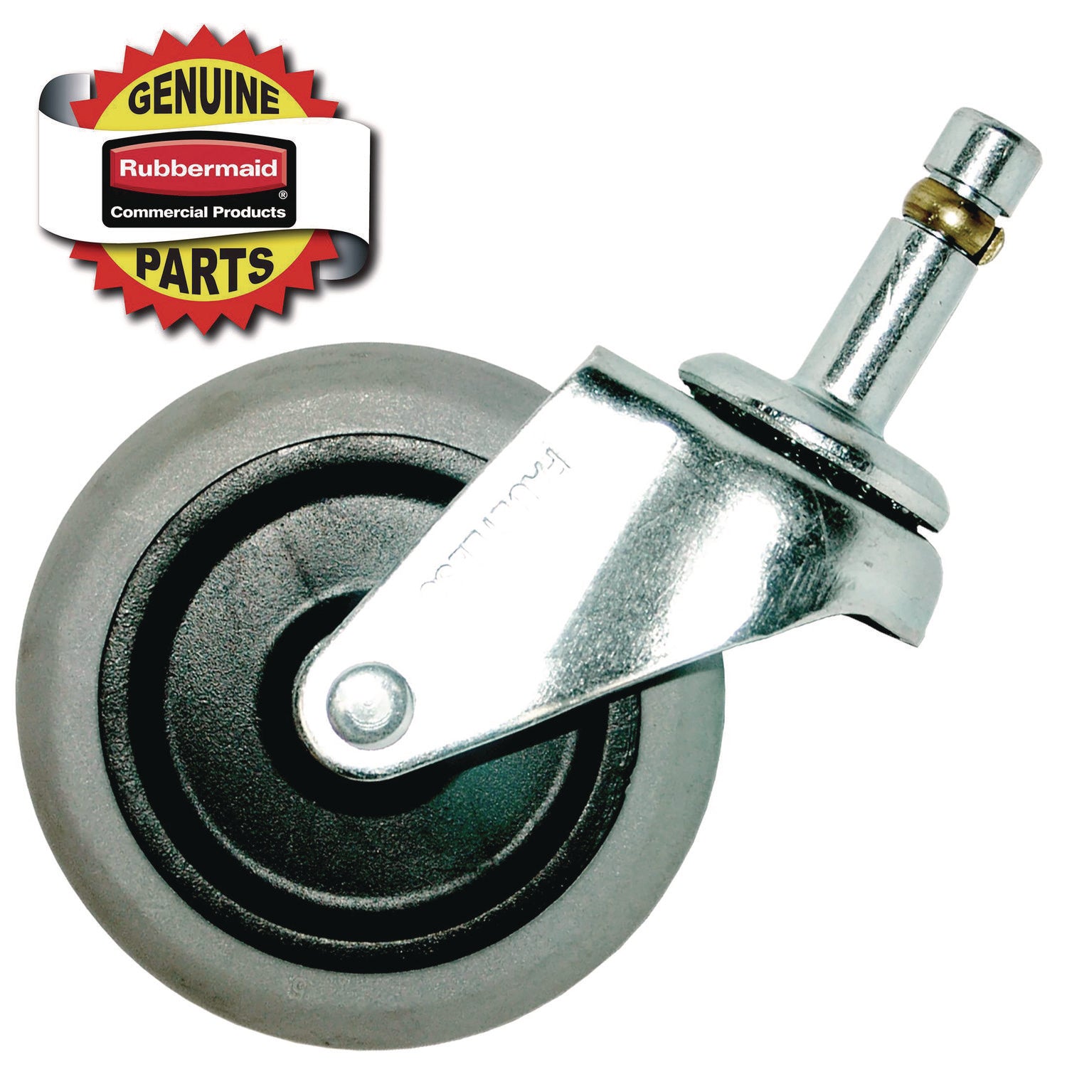 Rubbermaid® Commercial 3" Swivel Caster, Grip Ring Stem, 3" Wheel, Black/Gray - Bloom Skins