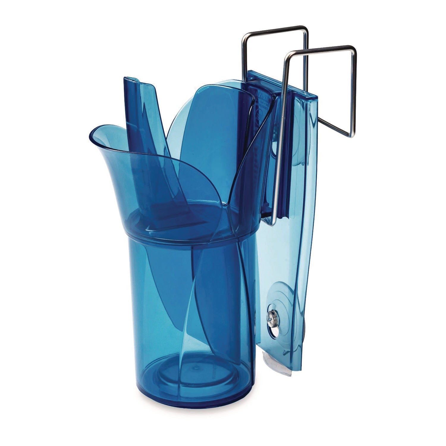 San Jamar® Saf-T-Scoop and Guardian System for Ice Machines, 12 oz to 16 oz Ice Scoop, Transparent Blue, 50/Carton - Bloom Skins