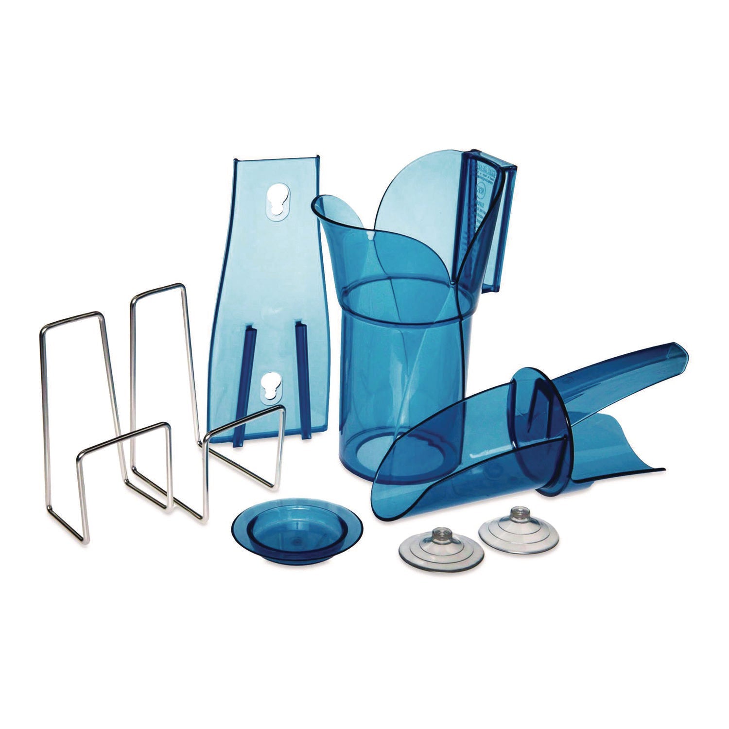 San Jamar® Saf-T-Scoop and Guardian System for Ice Machines, 12 oz to 16 oz Ice Scoop, Transparent Blue, 50/Carton - Bloom Skins