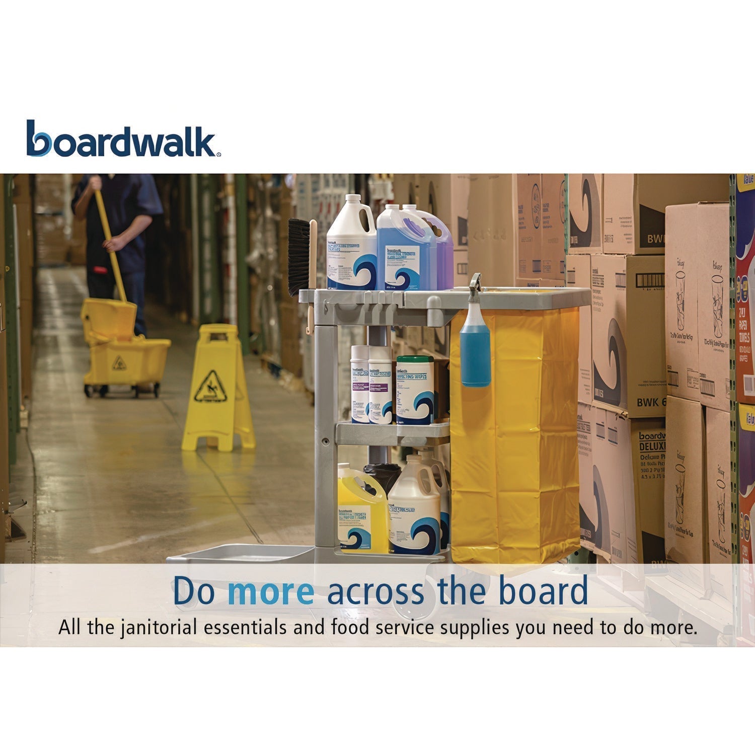 Boardwalk® One-Ply Paper Wipers, 9.84 x 9.06, White, 125 Wipers/Box, 18 Boxes/Carton