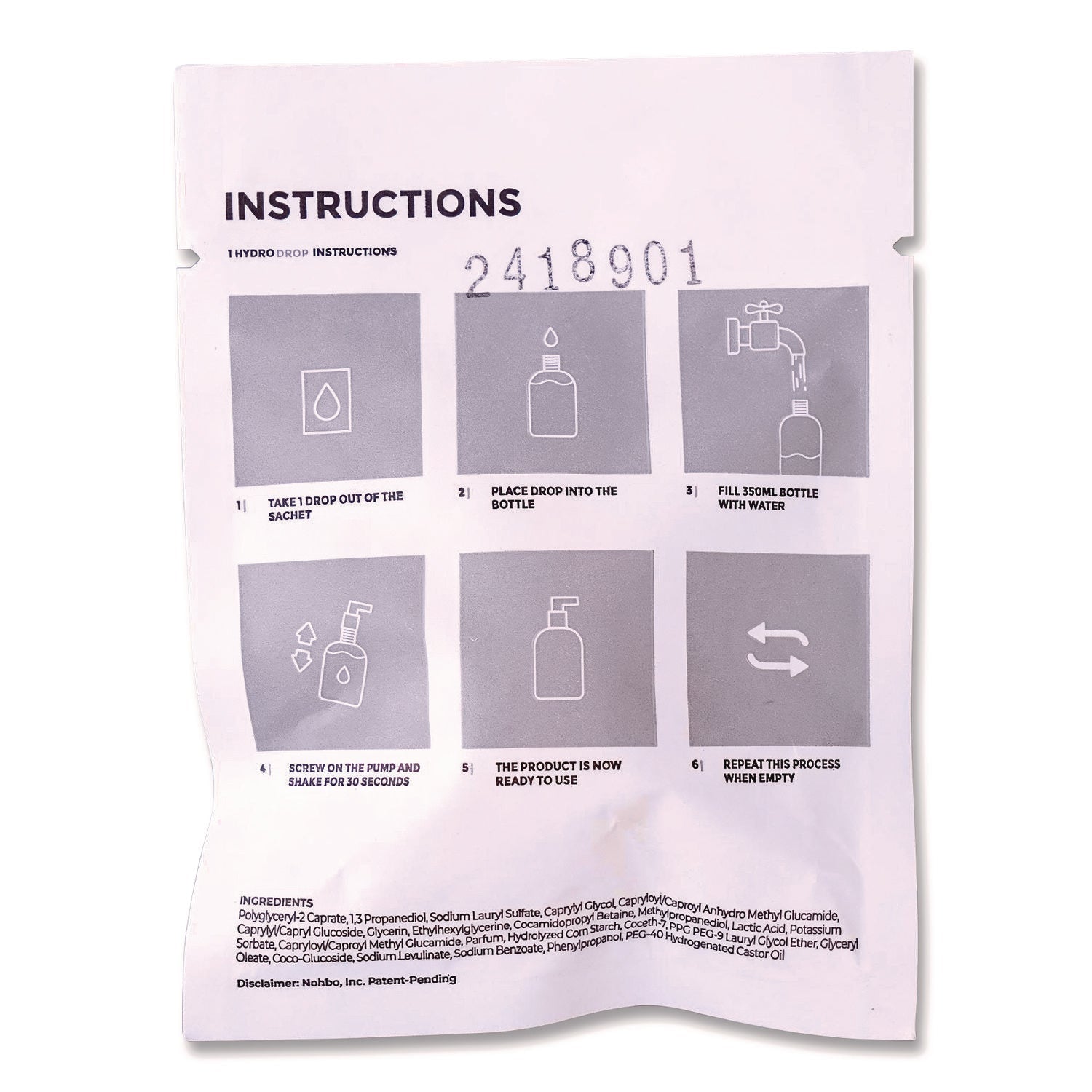 SOAP2O Foaming Super HydroDrop, Coconut Acai, 500 mL Pump Refill, 4/Pack