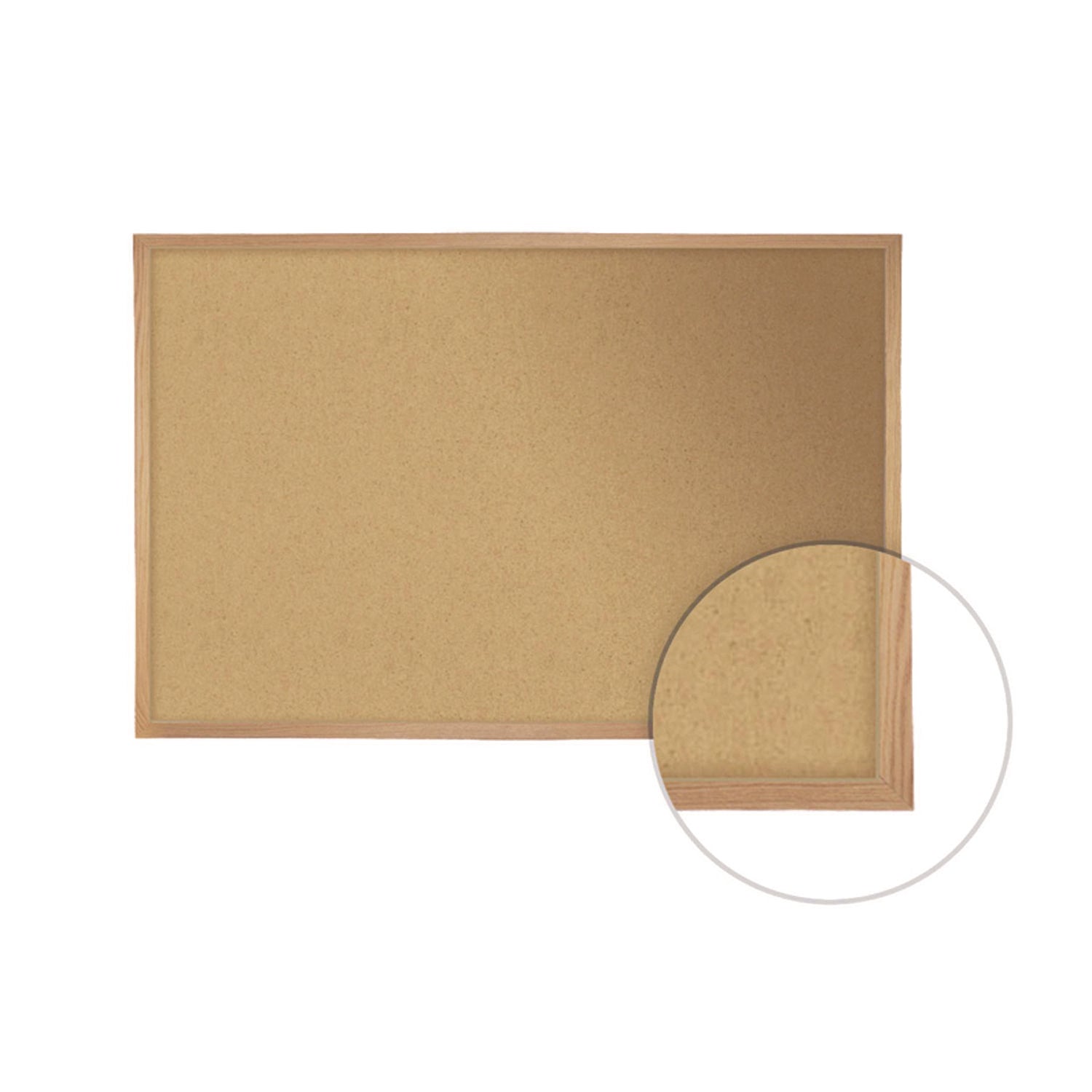 Ghent Natural Cork Bulletin Board with Wood Frame, 87.94" x 48.5", Tan Surface, Natural Oak Frame - Bloom Skins
