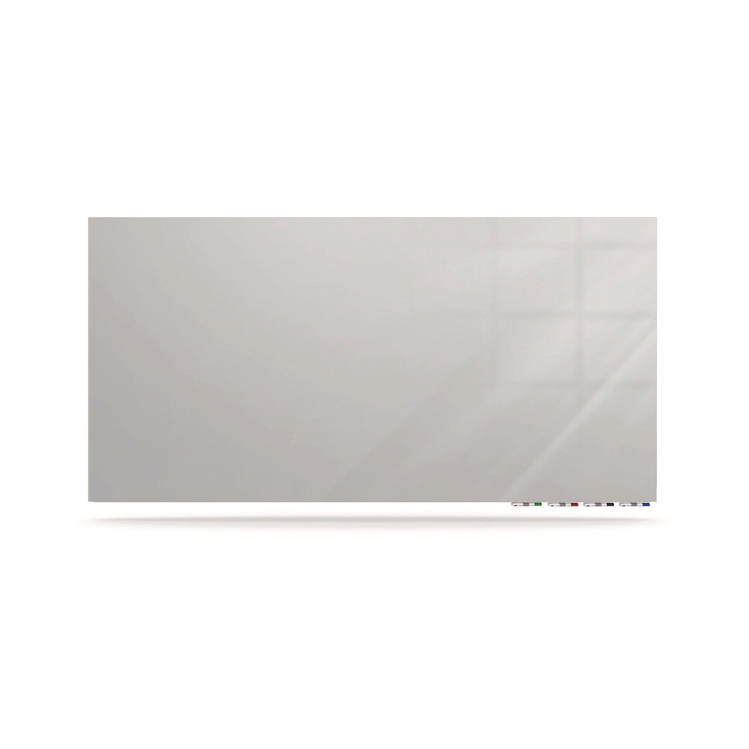Ghent Aria Low-Profile Frameless Magnetic Glassboard, 60" x 36", Gray Surface