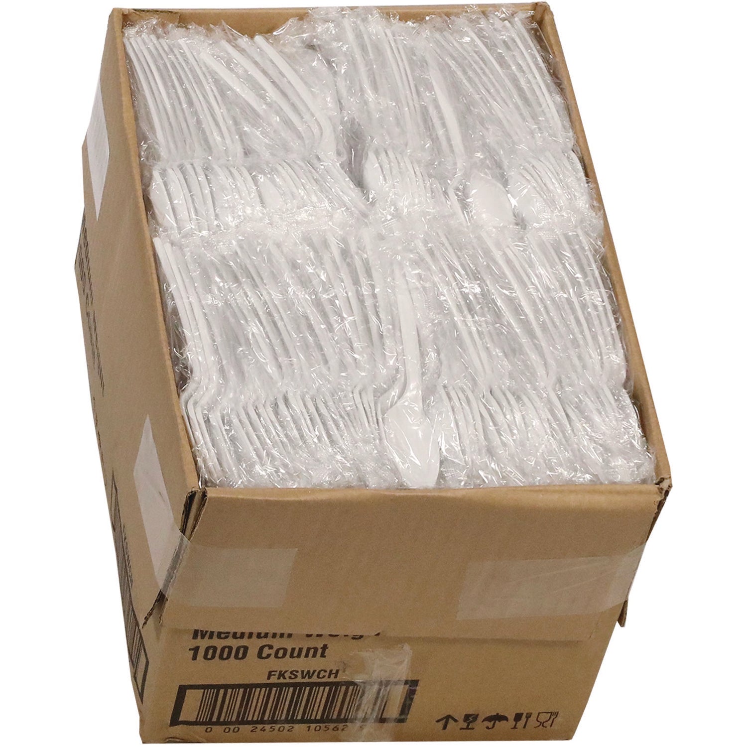 Pactiv Evergreen Fieldware Cutlery, Individually Wrapped, Mediumweight Spoon, Plastic, White, 1,000/Carton