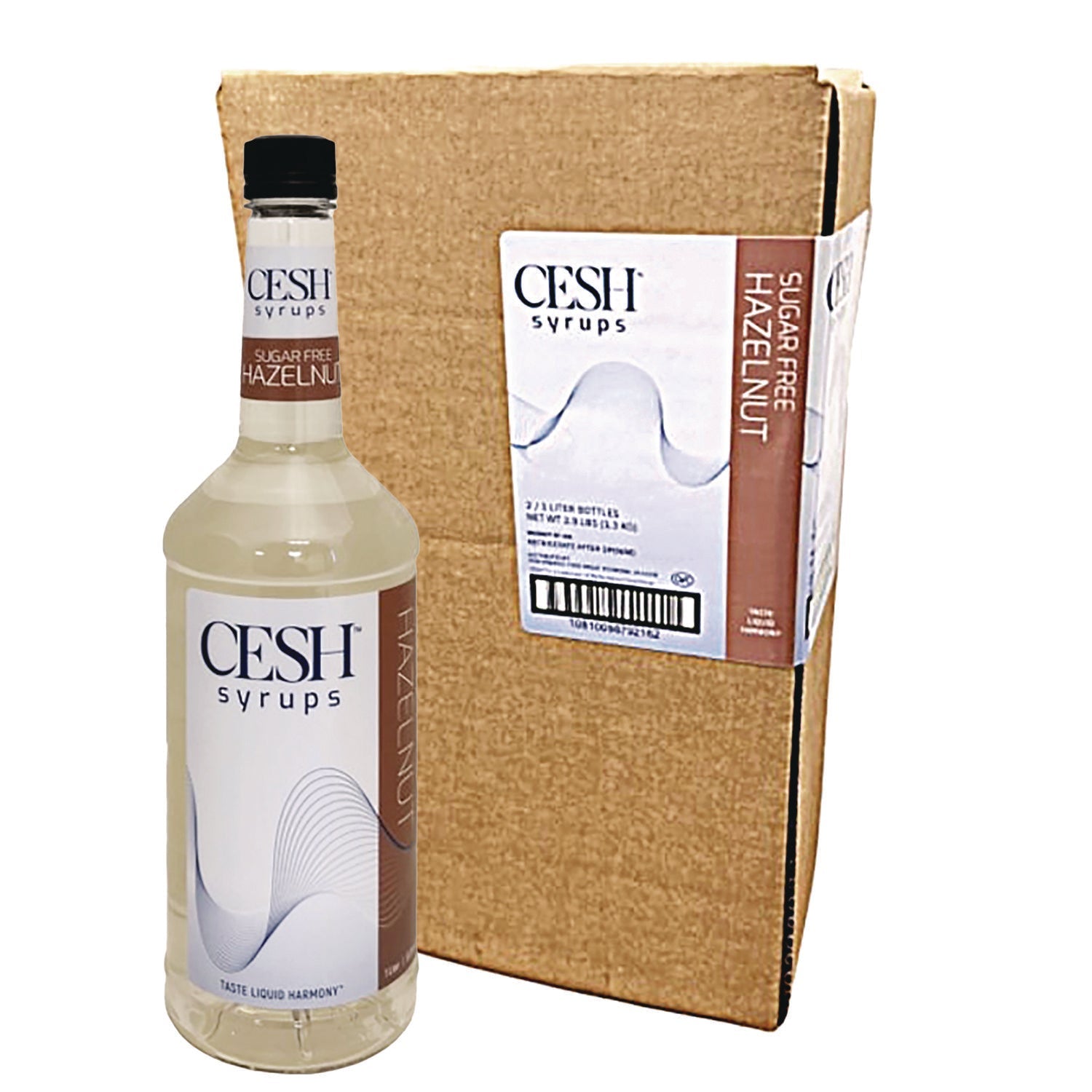 CESH™ Sugar-Free Hazelnut Syrup, 33.81 oz Bottle, 2/Carton