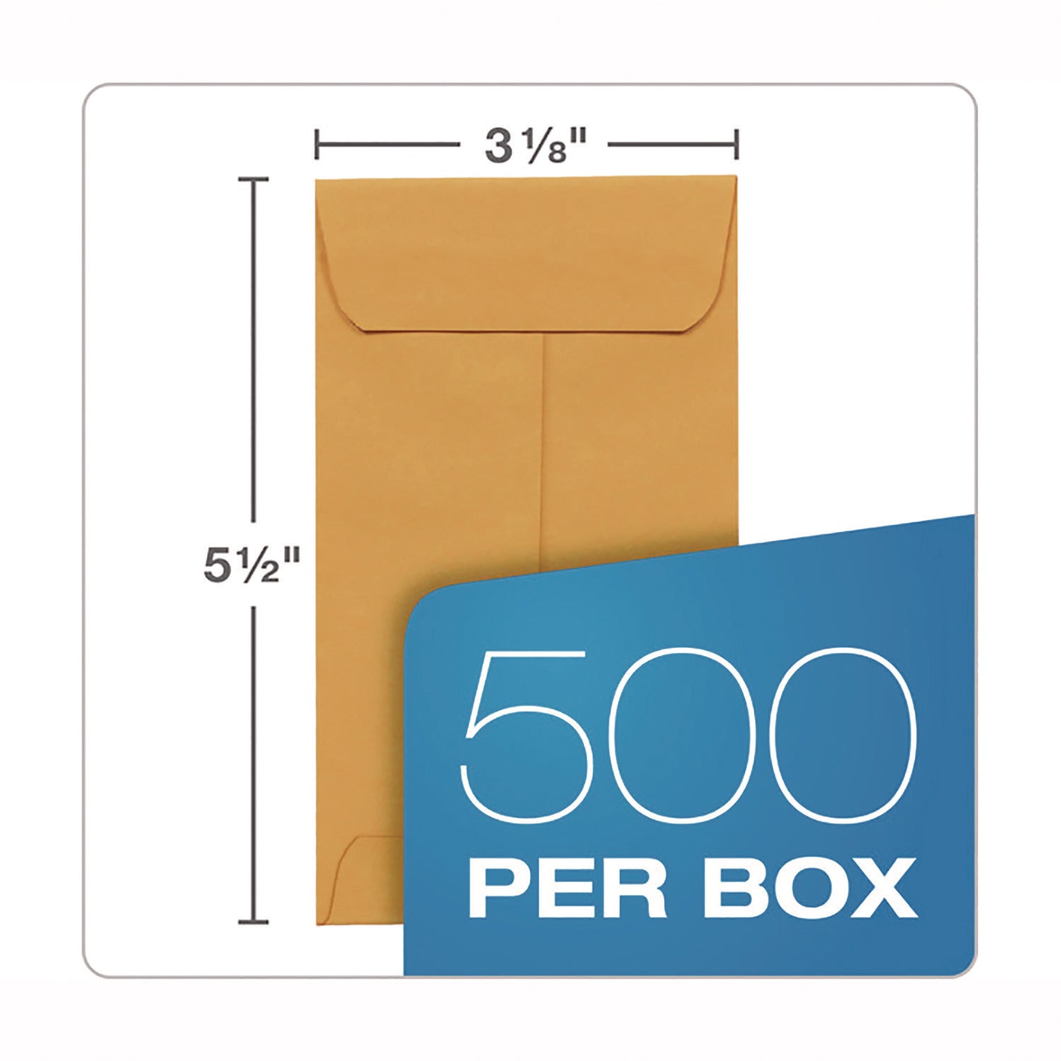 Quality Park™ Redi-Seal Coin and Small Parts Envelope, #5, Square Flap, Redi-Seal Adhesive Closure, 3.13 x 5.25, Brown Kraft, 500/Box