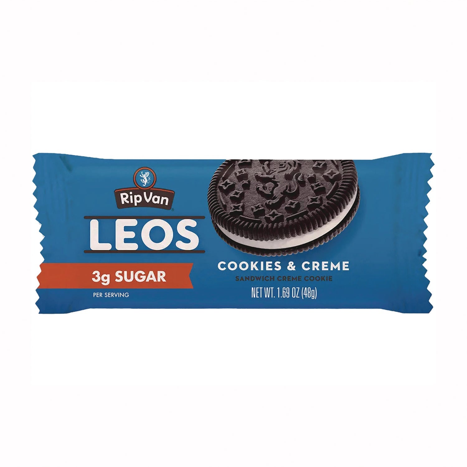 Rip Van® Leos Cookies and Cream Sandwich Cookies, 2 Cookies/Pack, 10 Packs/Box - Bloom Skins