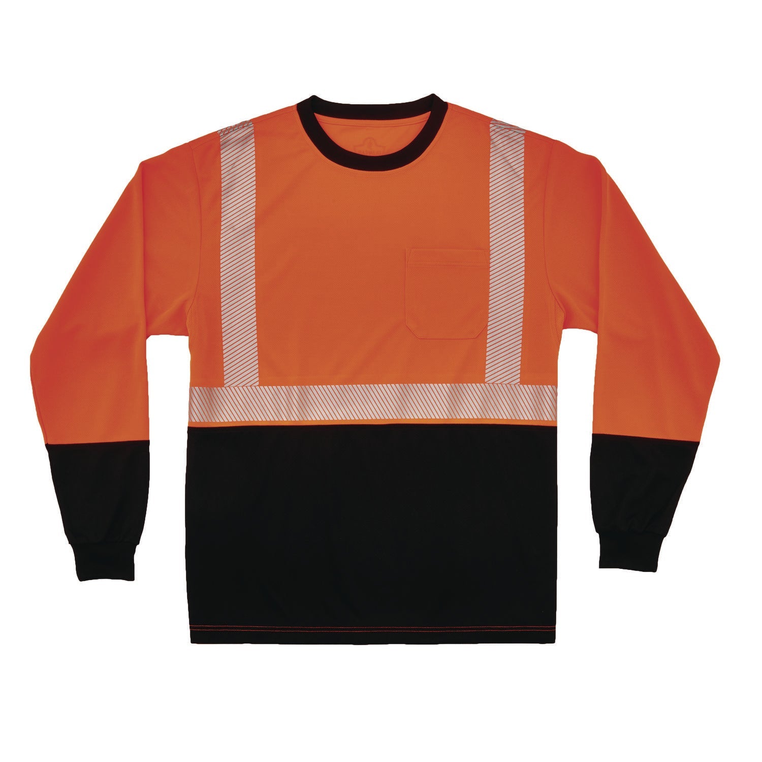ergodyne® GloWear 8281BK Class 2 Long Sleeve Shirt with Black Bottom, 9X-Large Long, Orange
