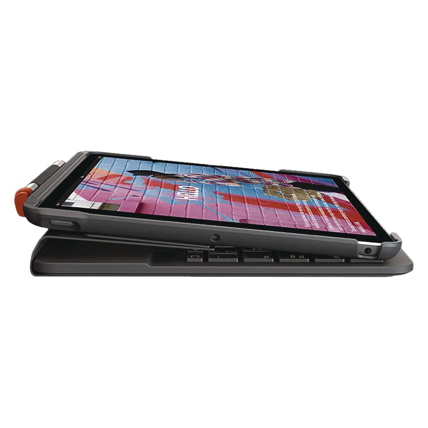 Logitech® Slim Folio Plastic Keyboard Case for iPad 7th, 8th Generation, Graphite
