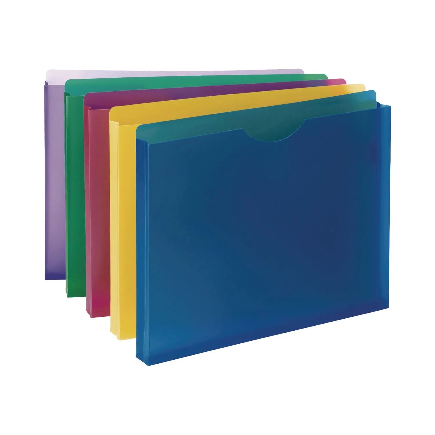 Smead Moisture-Resistant File Pockets, 1" Expansion, Letter Size, Assorted Colors, 10/Pack