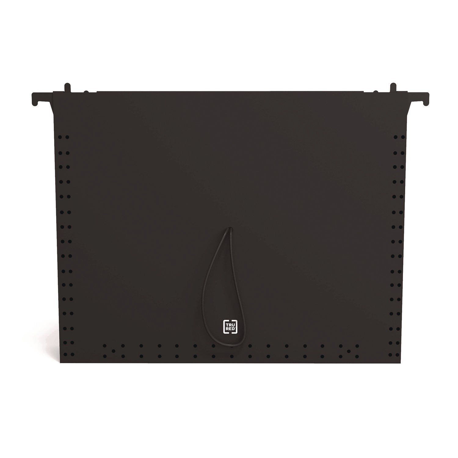 TRU RED™ Moisture-Resistant Hanging Pocket File, 7 Sections, 1/5-Cut Tabs, Letter Size, Black
