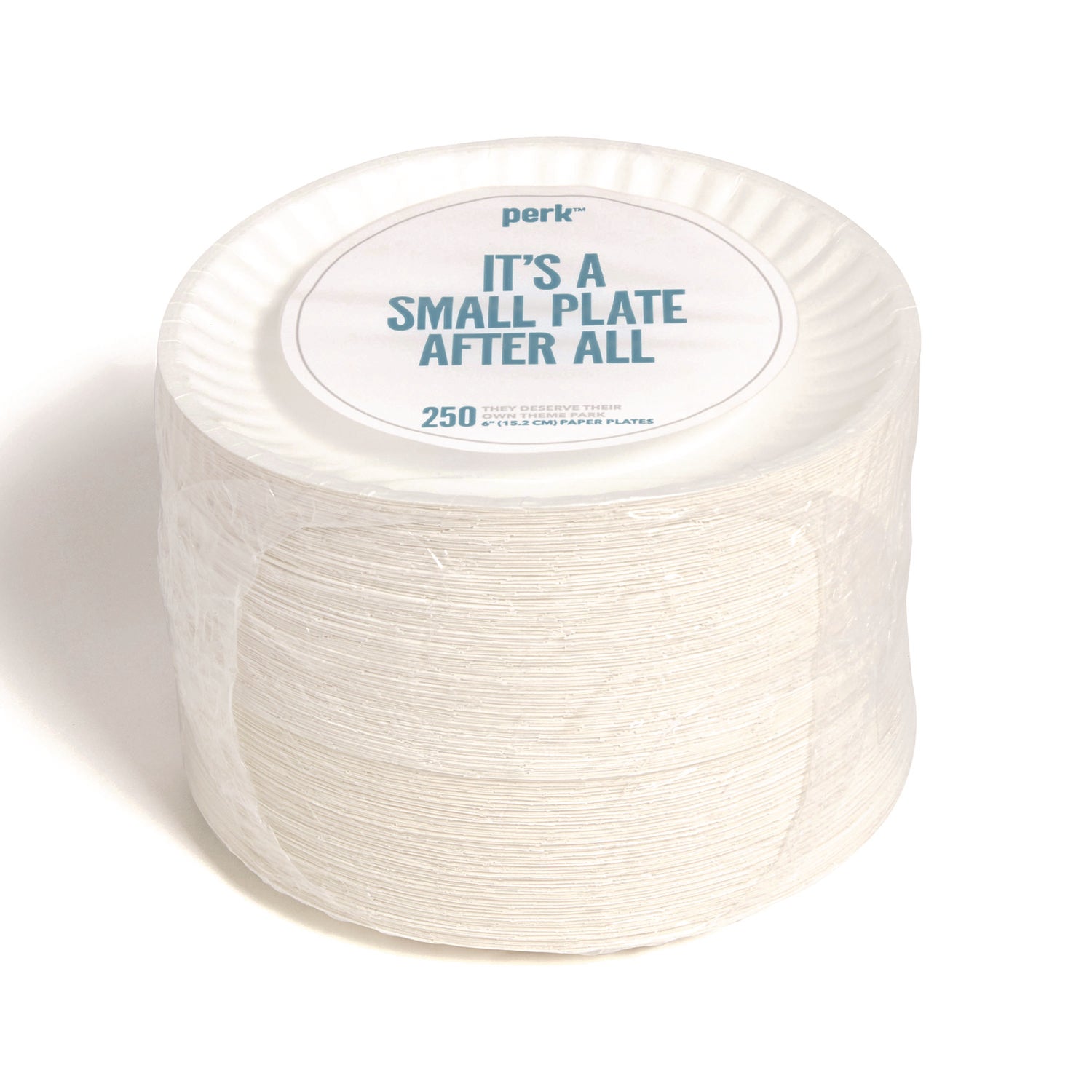 Perk™ ECONOMY PAPER PLATES, 6" DIA, WHITE, 250/PACK, 4 PACKS/CARTON