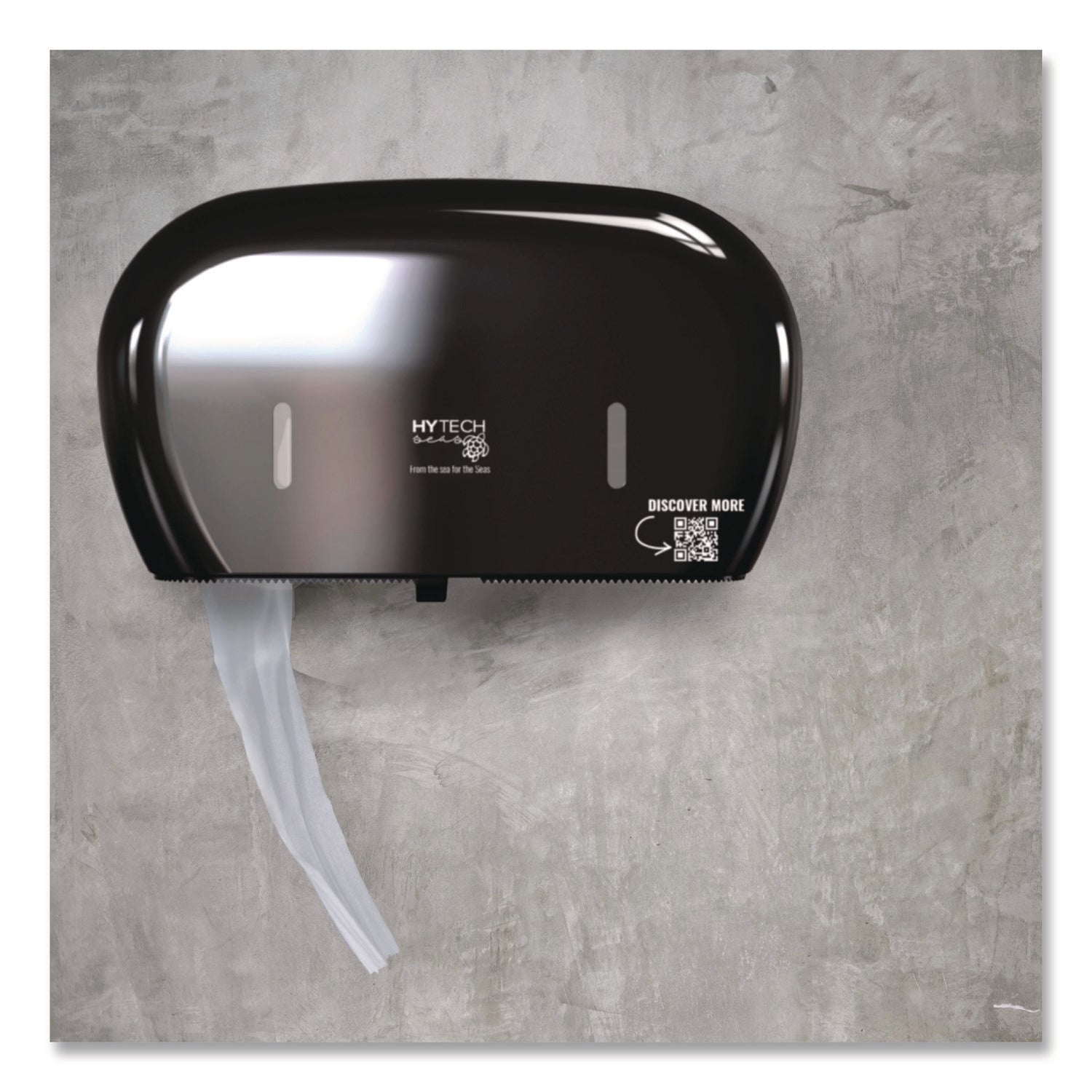 Papernet® HyTech Seas Mini JRT Twin Dispenser, 5.5 x, 15.7 x 9.8, Black