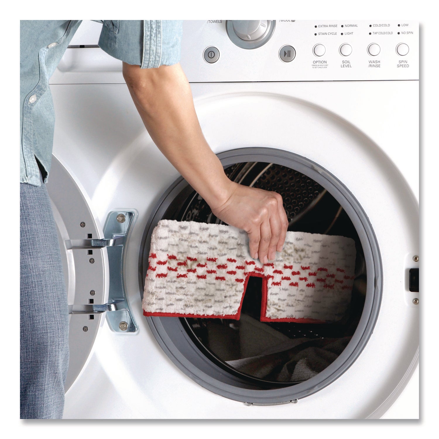 O-Cedar® ProMist MAX Refill, Microfiber, Custom Size for ProMist Mop System, Red/White/Gray