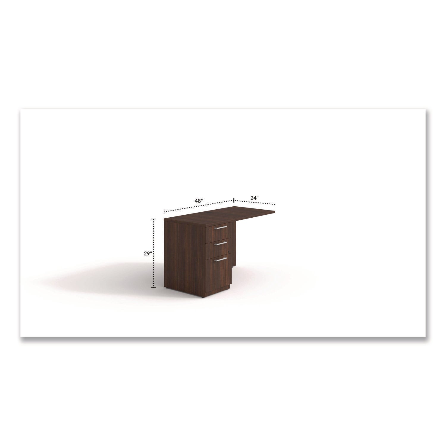 Alera® Seville Series Desk Return with Pedestal, Left, 48" x 24" x 29", Mahogany