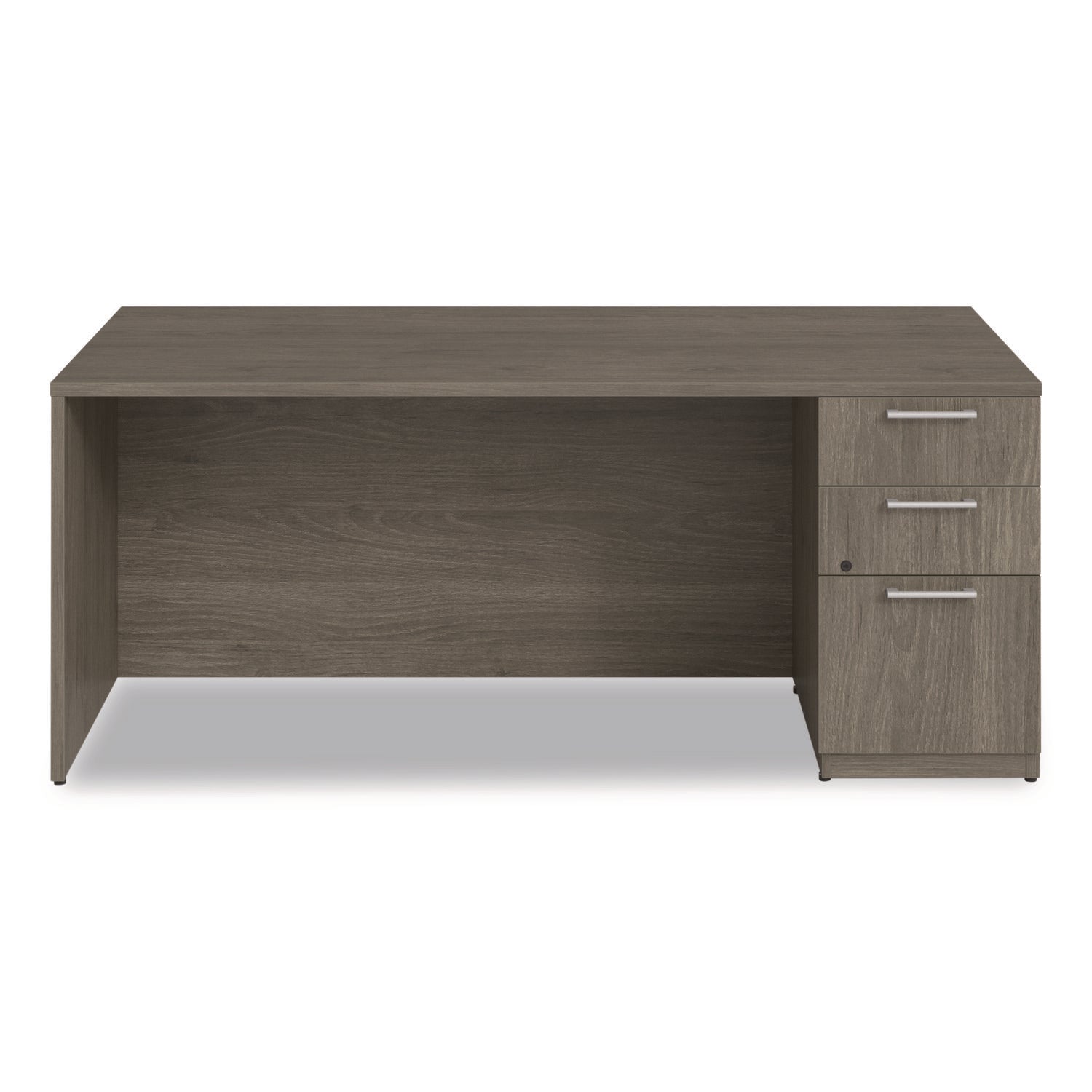Alera® Alera Seville Series Single Pedestal Desk, Right Pedestal, 72" x 36" x 29", Walnut