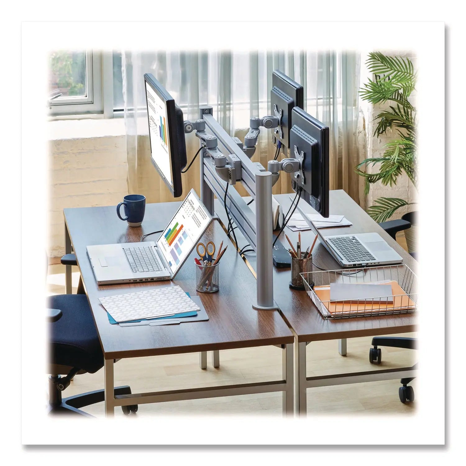 Tripp Lite by Eaton Slat Rail with Posts for Slat Wall System for 32" TVs, 8.1w x 5.7d x 5.51h, Silver, Supports 33 lb