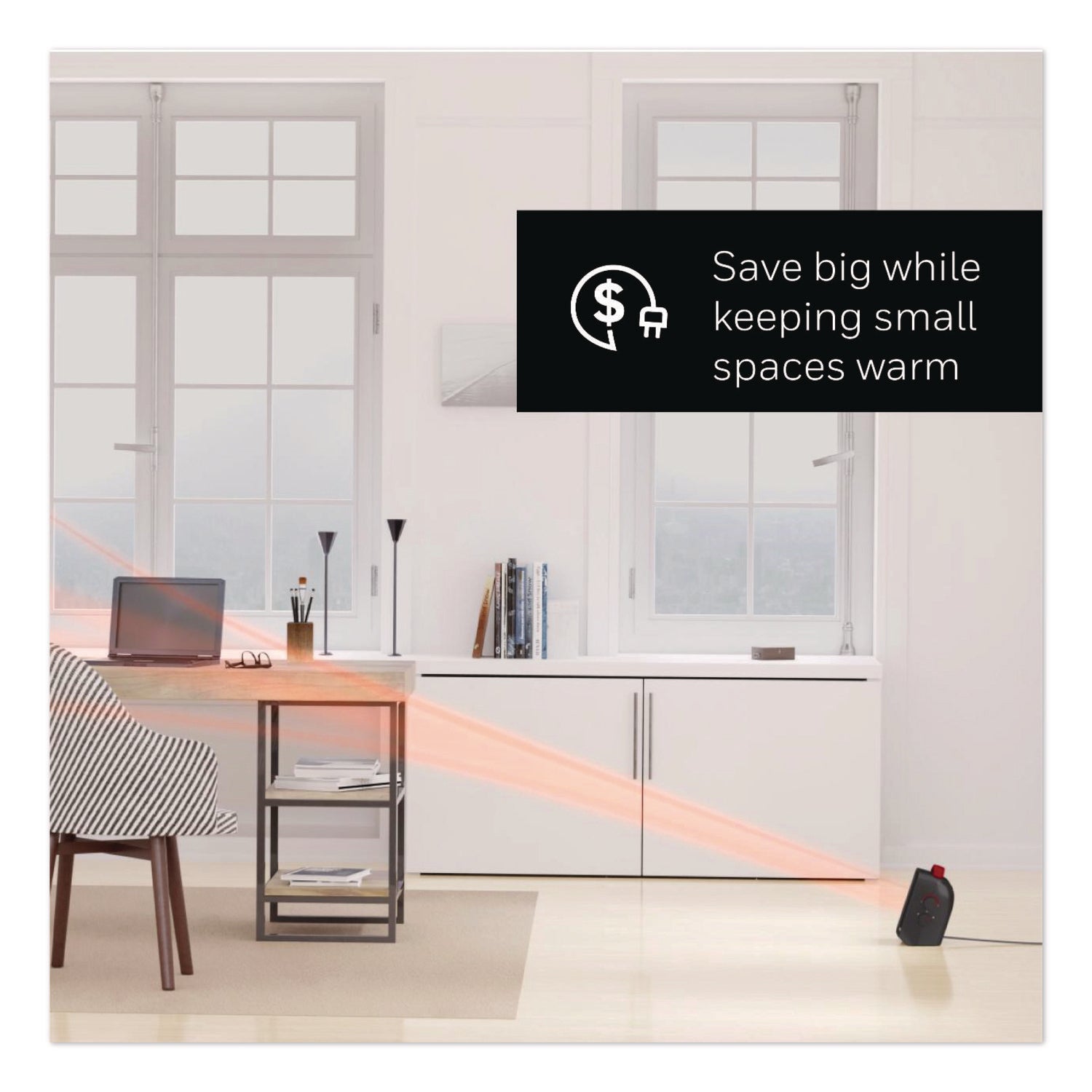 Honeywell UberHeat 5 Ceramic Heater, 4.5 x 4.5 x 8.86, Black