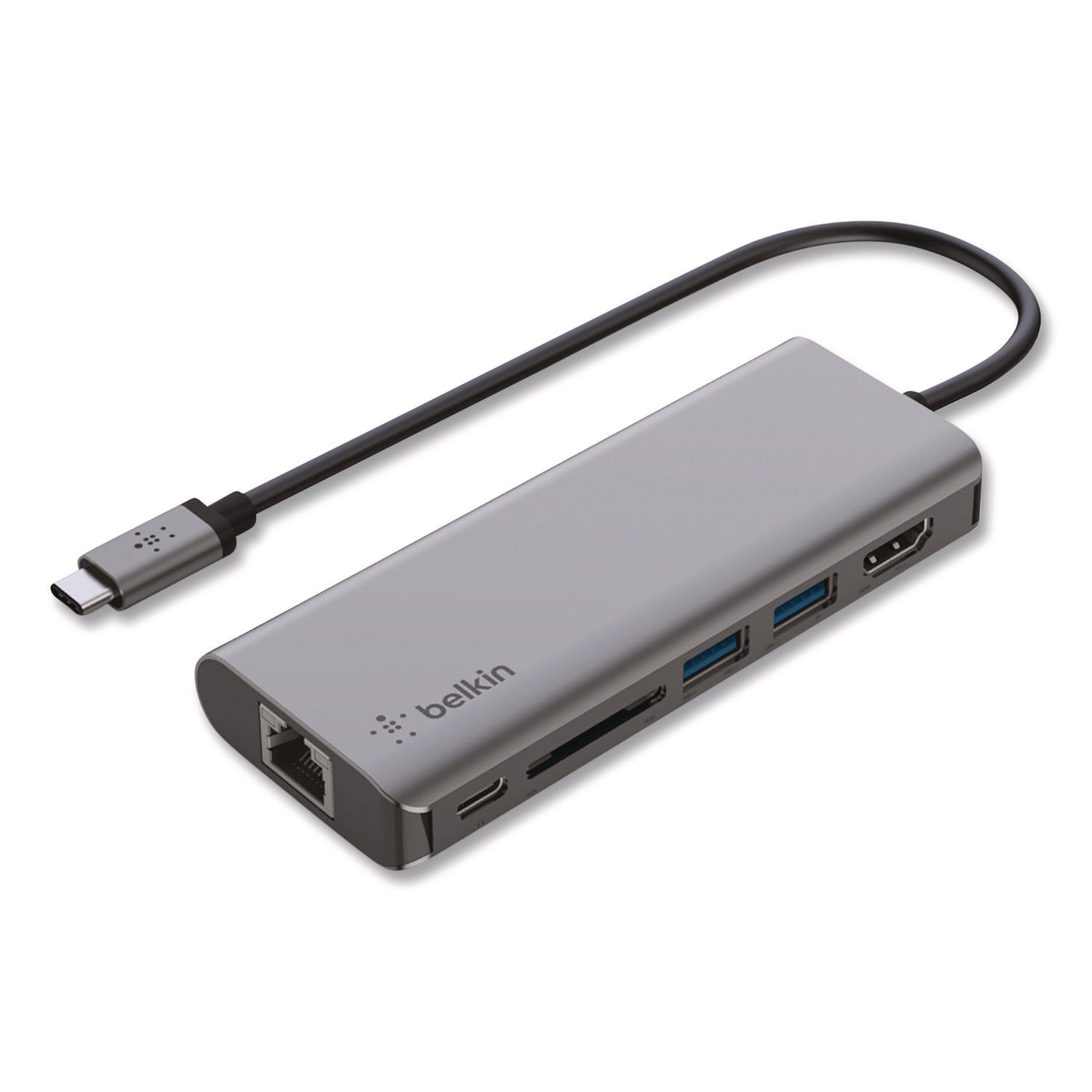 Belkin® Connect 6-in-1 USB-C Multiport Adapter Hub, 6-Port, Gray