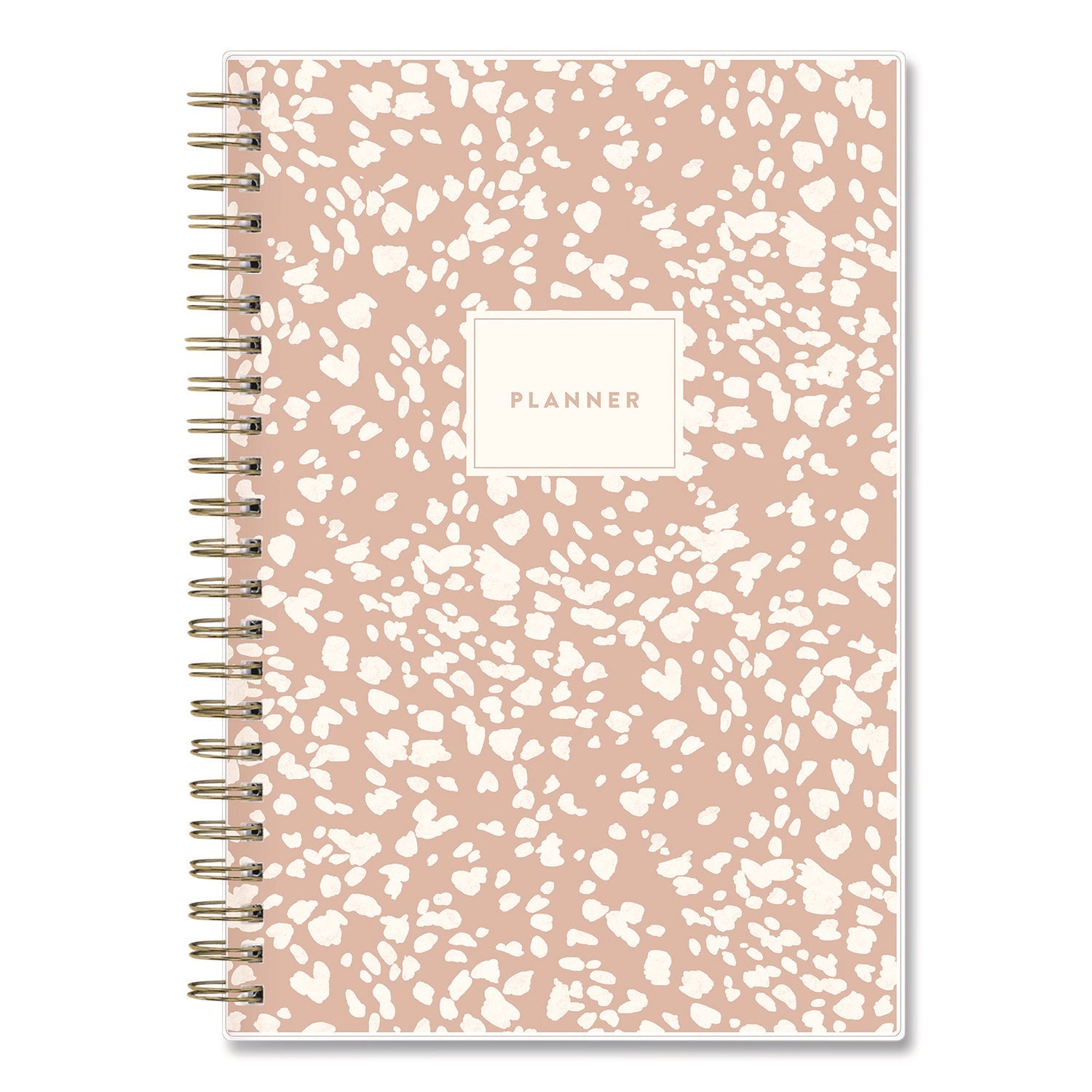 Blue Sky® Natalya Weekly/Monthly Planner, Abstract Artwork, 8 x 5, Peach-Pink/White Cover, 12-Month (Jan to Dec): 2025