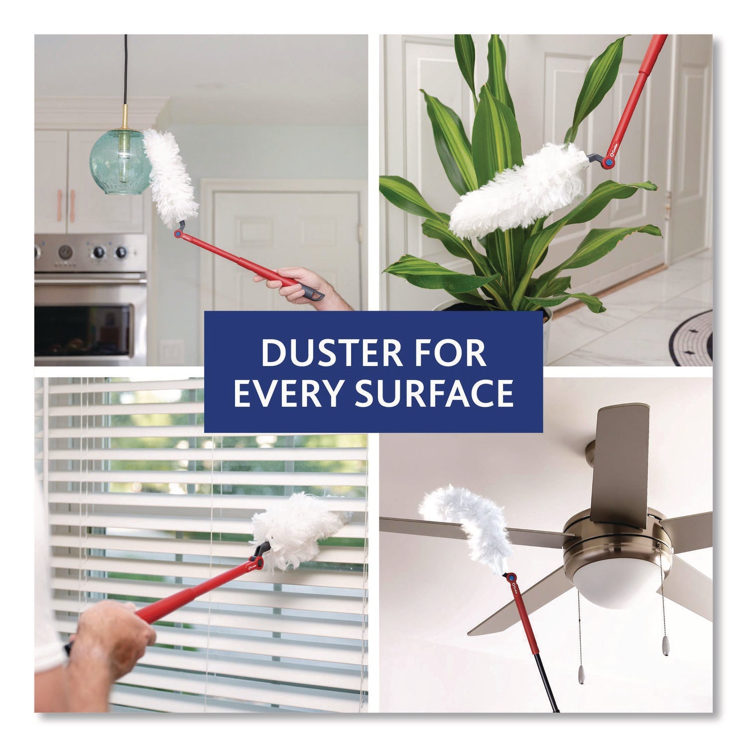 O-Cedar® Flex and Catch Heavy-Duty Dusting Kit, 1 Duster Wand and 3 Refills, 6/Carton