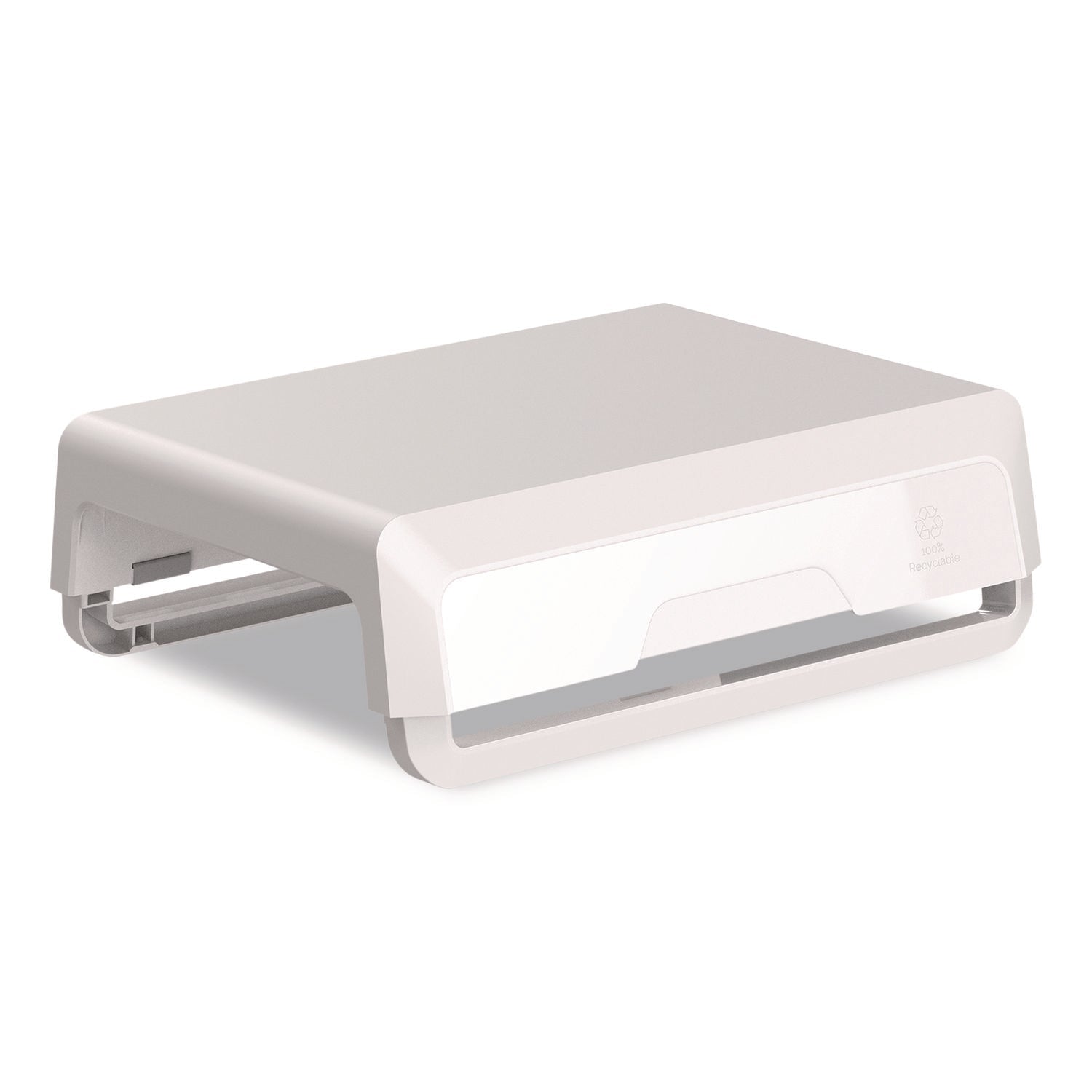 Fellowes® Breyta Monitor Stand, 13.94" x 11.97" x 3.23" to 5.9", White, Supports 33 lb